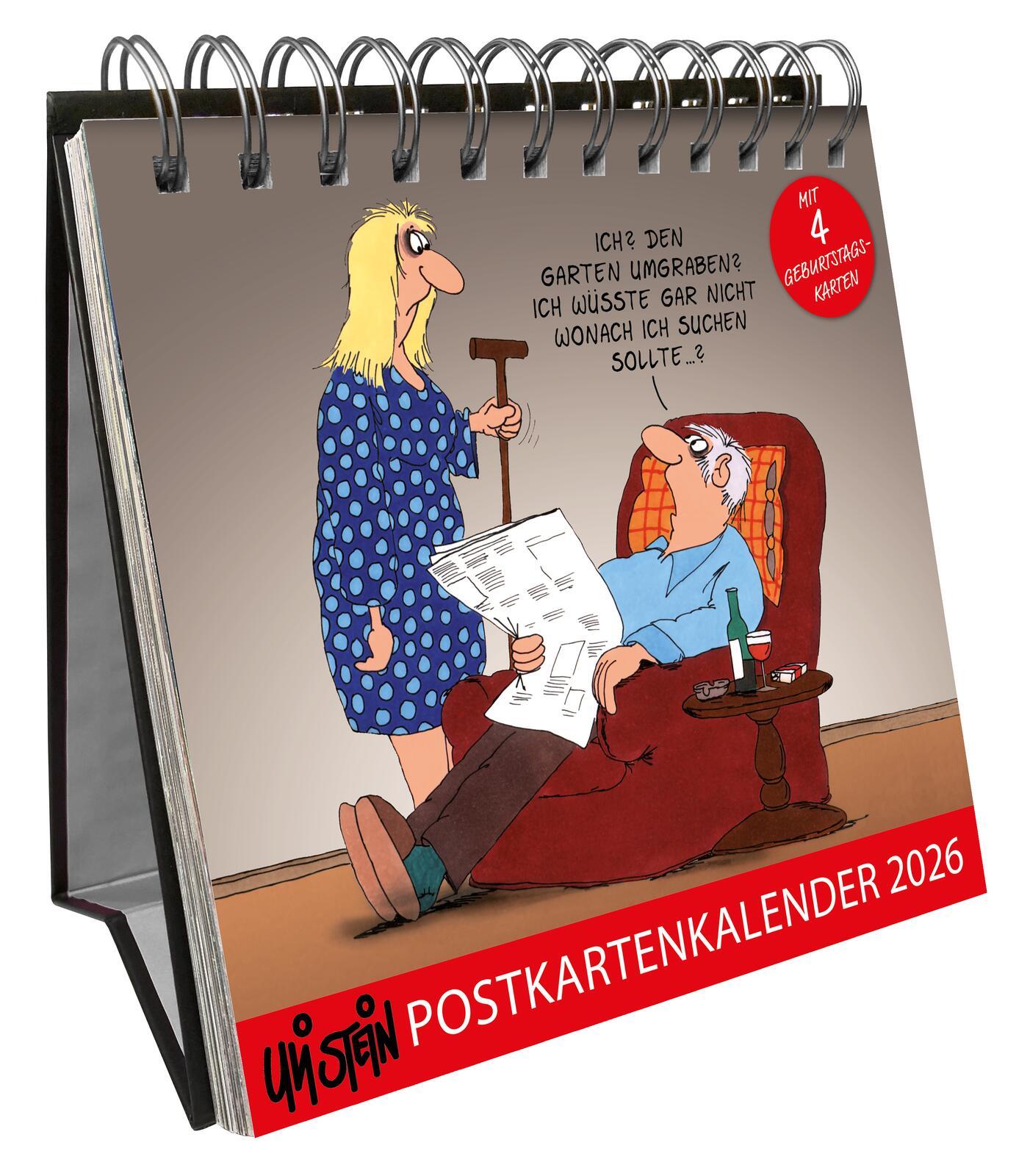 Vorderes Coverbild Uli Stein Postkartenkalender 2026