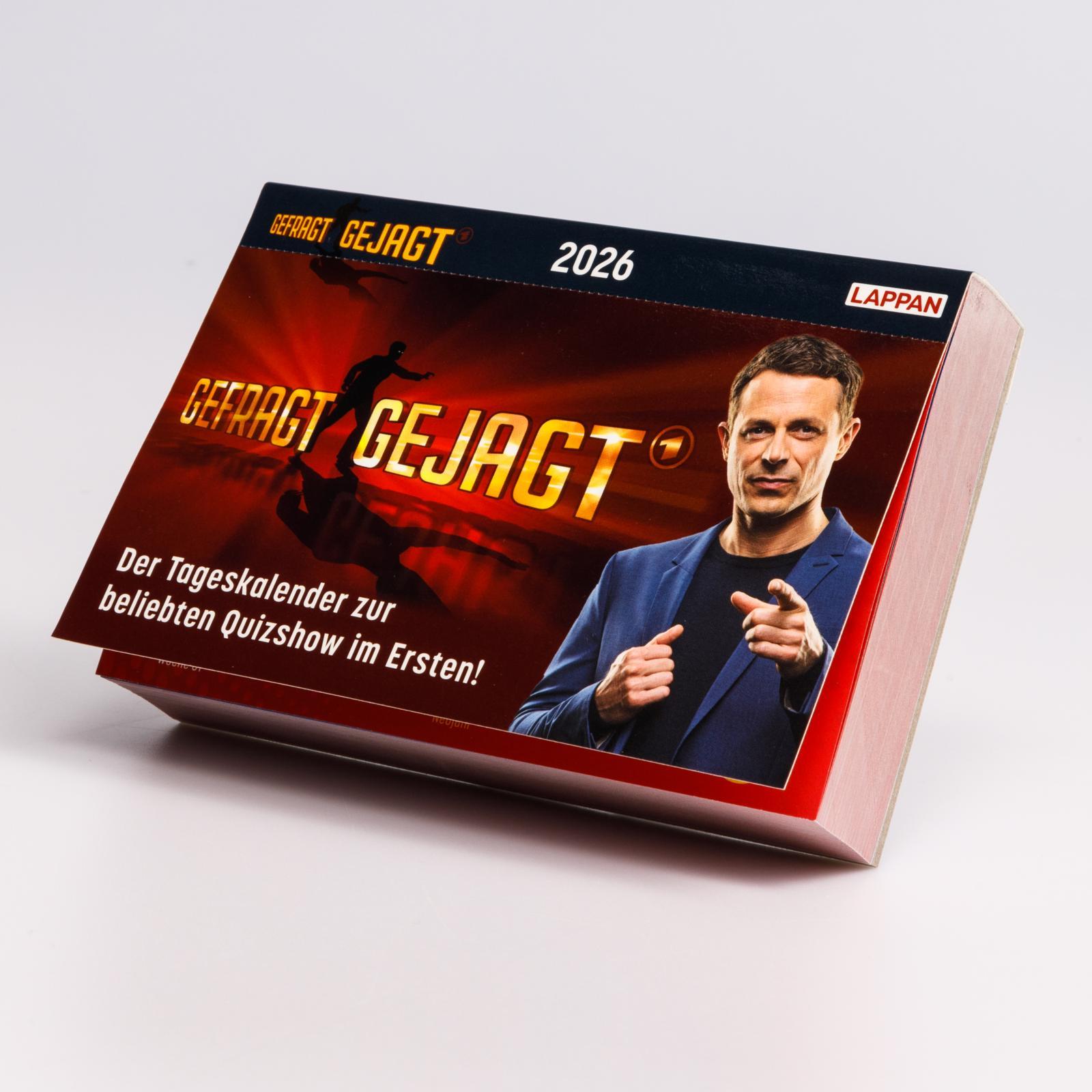 Beispielinhalt (Bild) Gefragt Gejagt - Tagesabreißkalender 2026