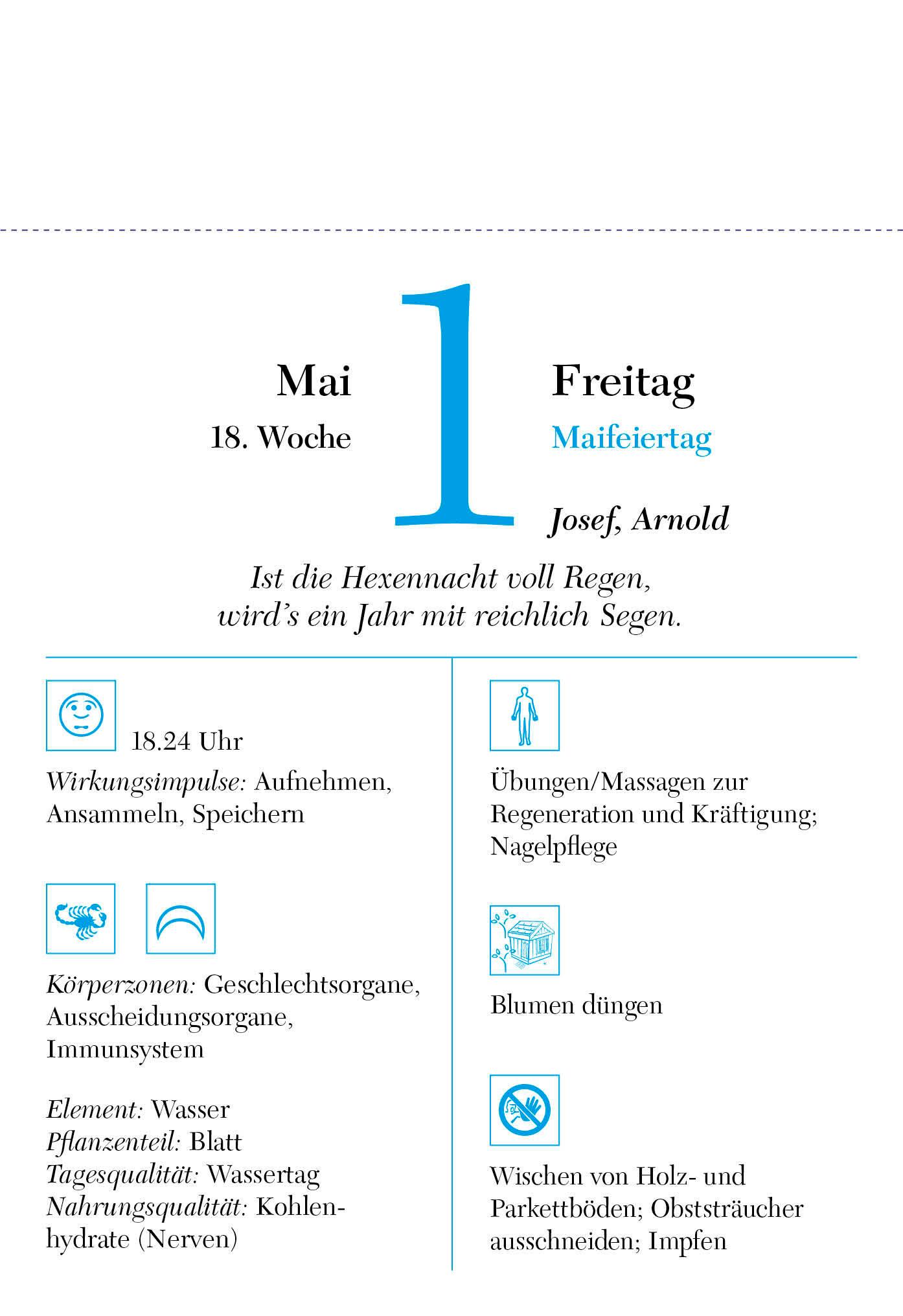Beispielinhalt (Bild) Der richtige Zeitpunkt 2026  - Tagesabreißkalender zum Aufstellen oder Aufhängen