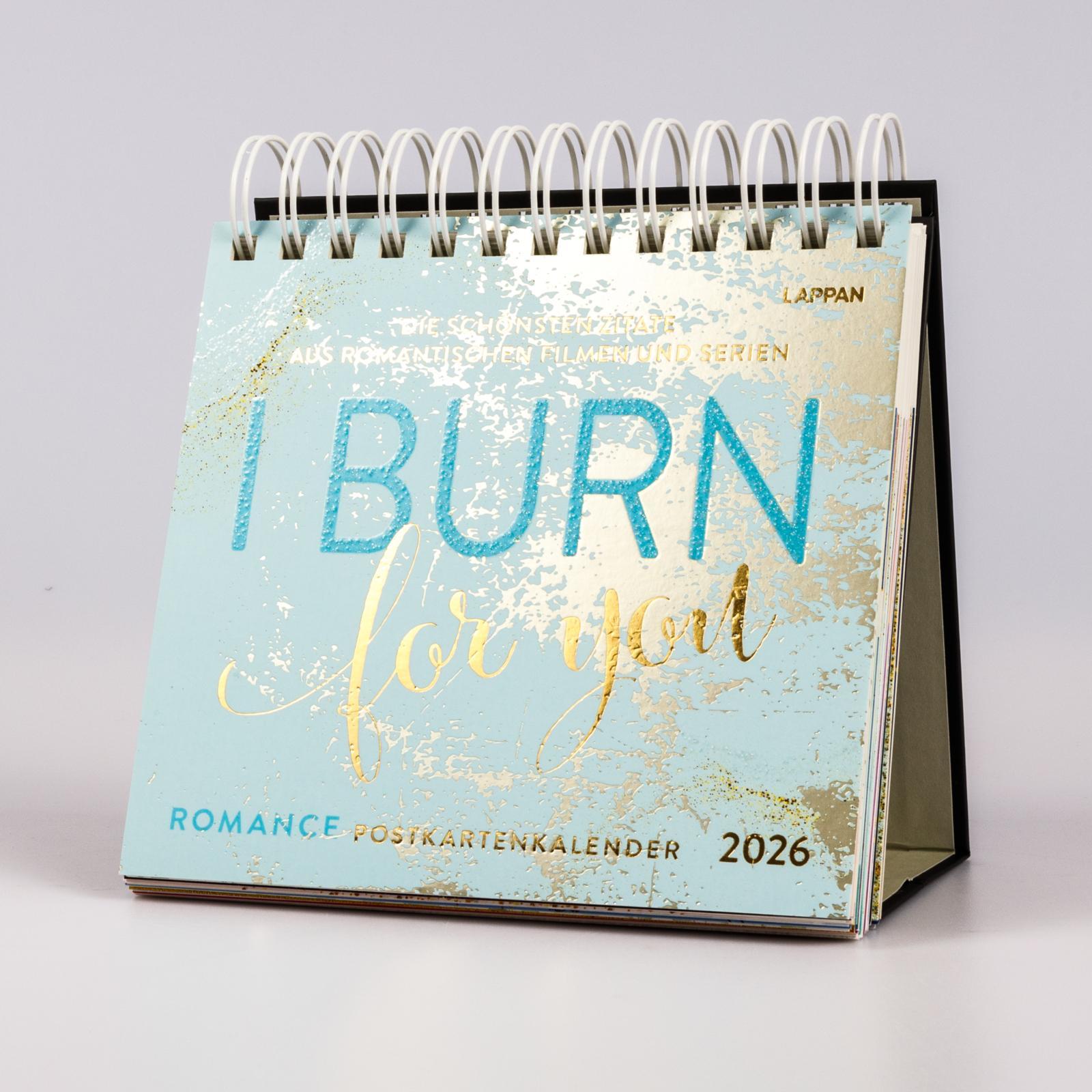 Beispielinhalt (Bild) I burn for you - Romance-Postkartenkalender 2026