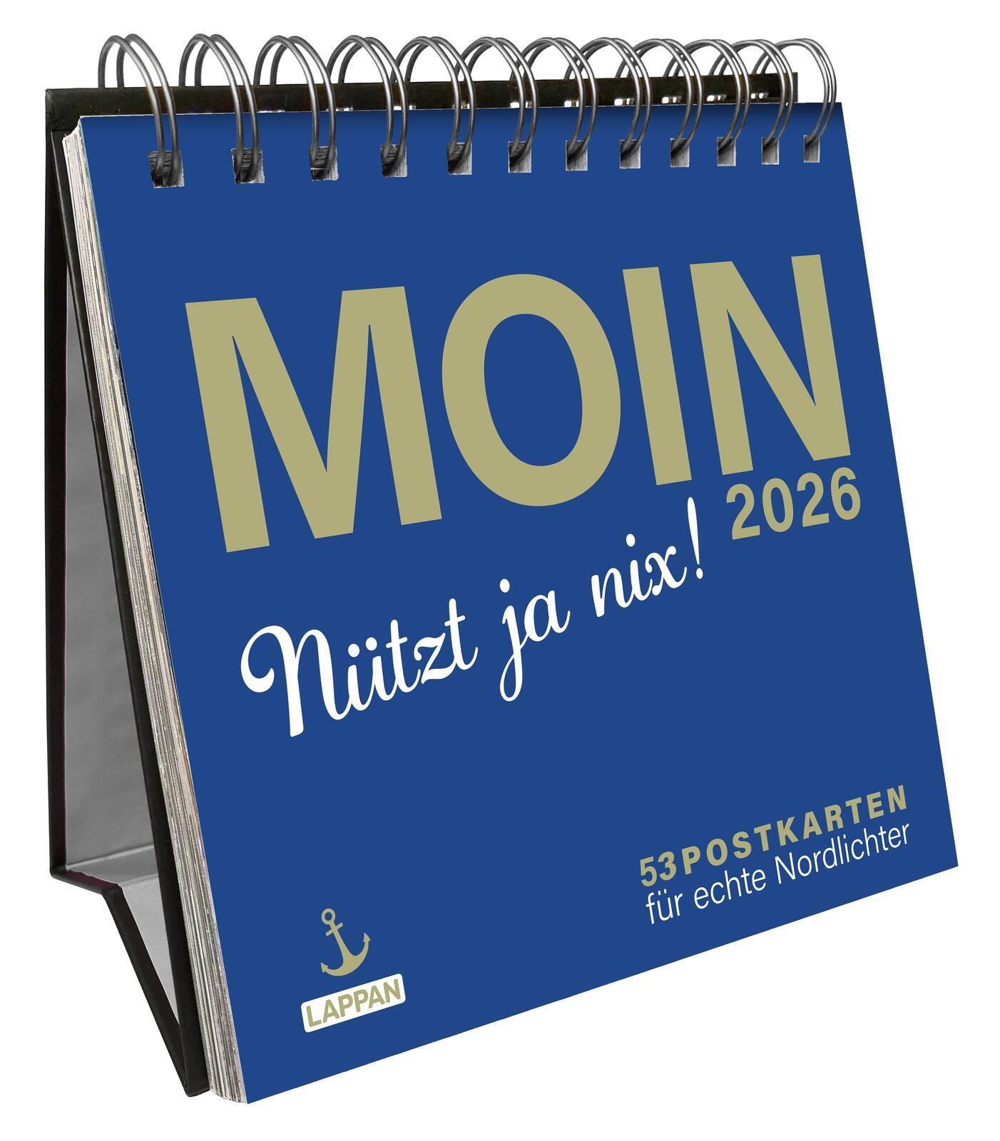 Vorderes Coverbild MOIN Postkartenkalender 2026