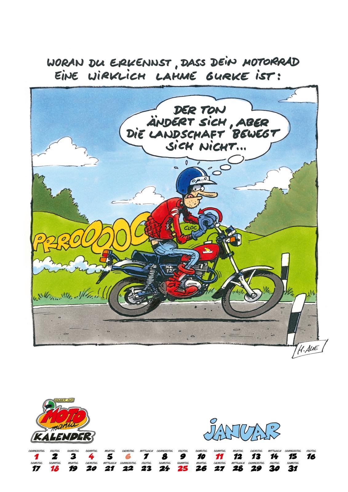 Beispielinhalt (Bild) MOTOmania Kalender 2026: Monatskalender im Großformat