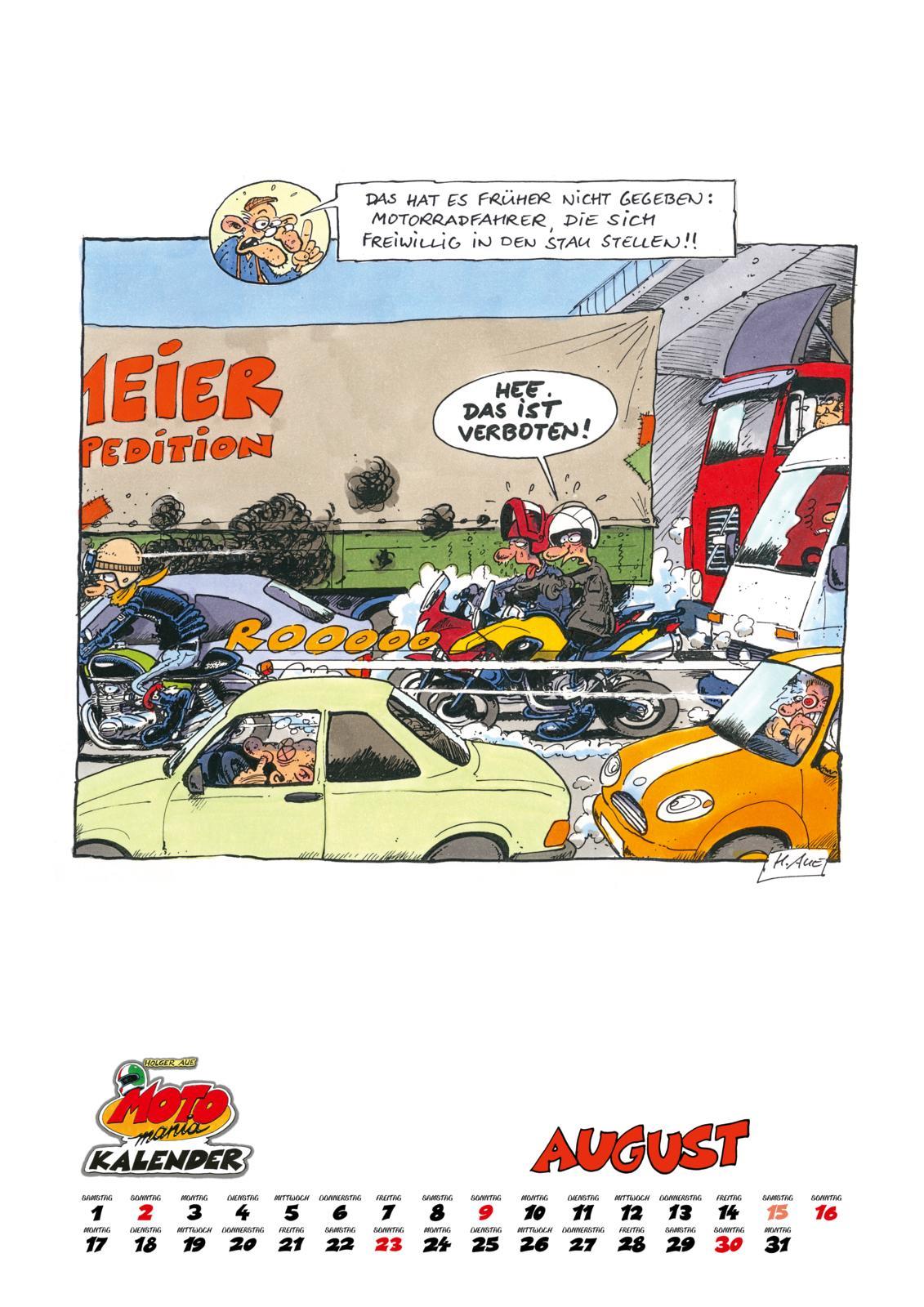 Beispielinhalt (Bild) MOTOmania Kalender 2026: Monatskalender im Großformat