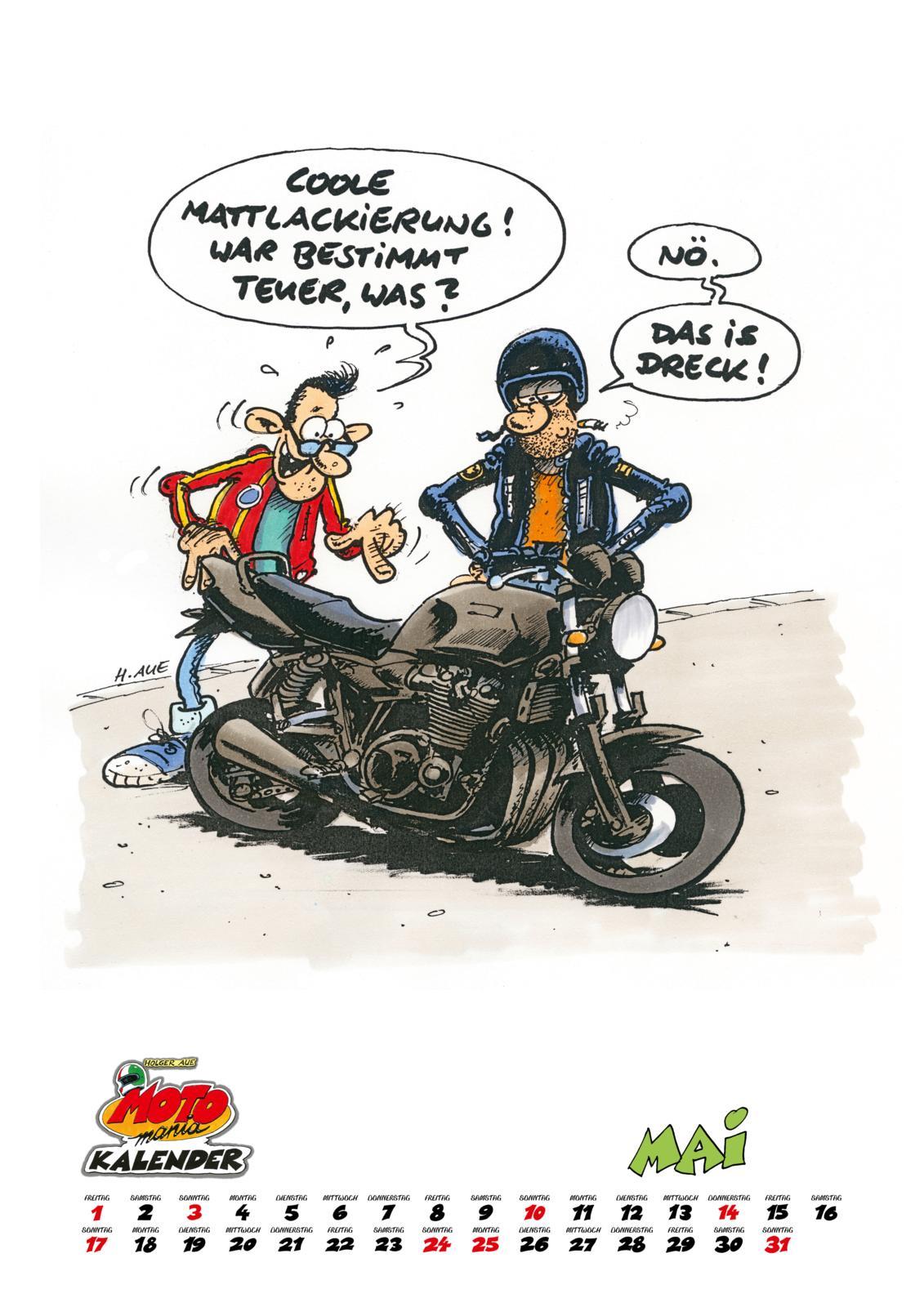 Beispielinhalt (Bild) MOTOmania Kalender 2026: Monatskalender im Großformat