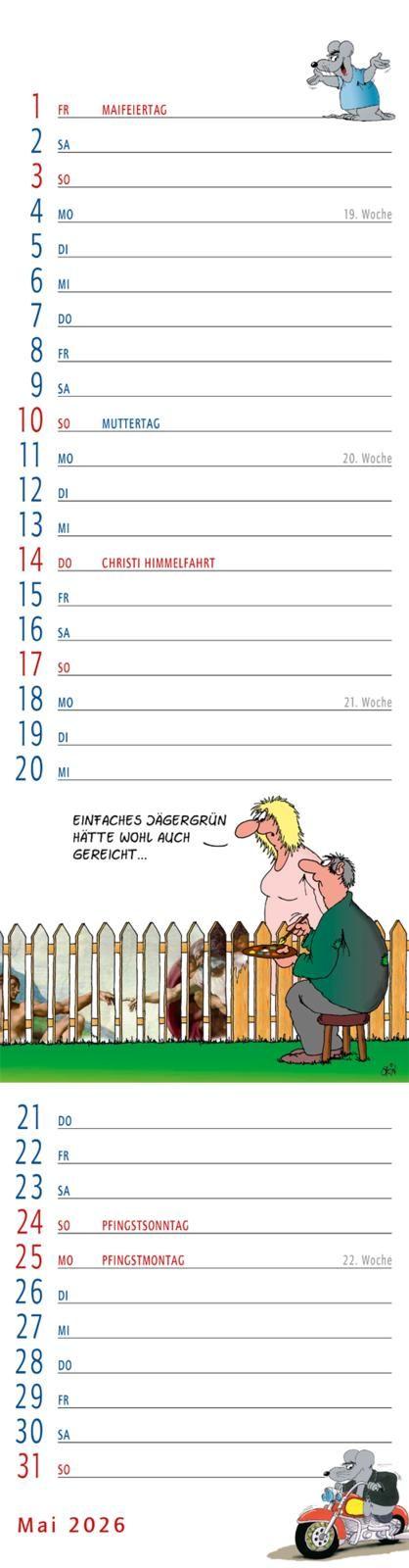 Beispielinhalt (Bild) Uli Stein Streifenkalender 2026: Monatskalender für die Wand