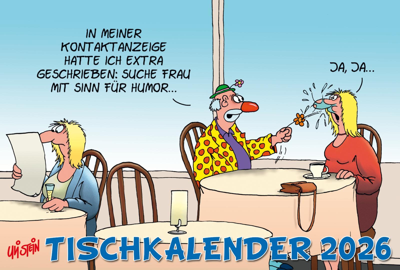 Vorderes Coverbild Uli Stein Tischkalender 2026: Monatskalender zum Aufstellen