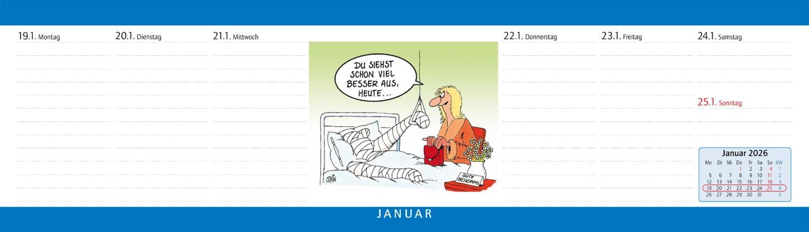 Beispielinhalt (Bild) Uli Stein Wochenplaner 2026: Tischkalender