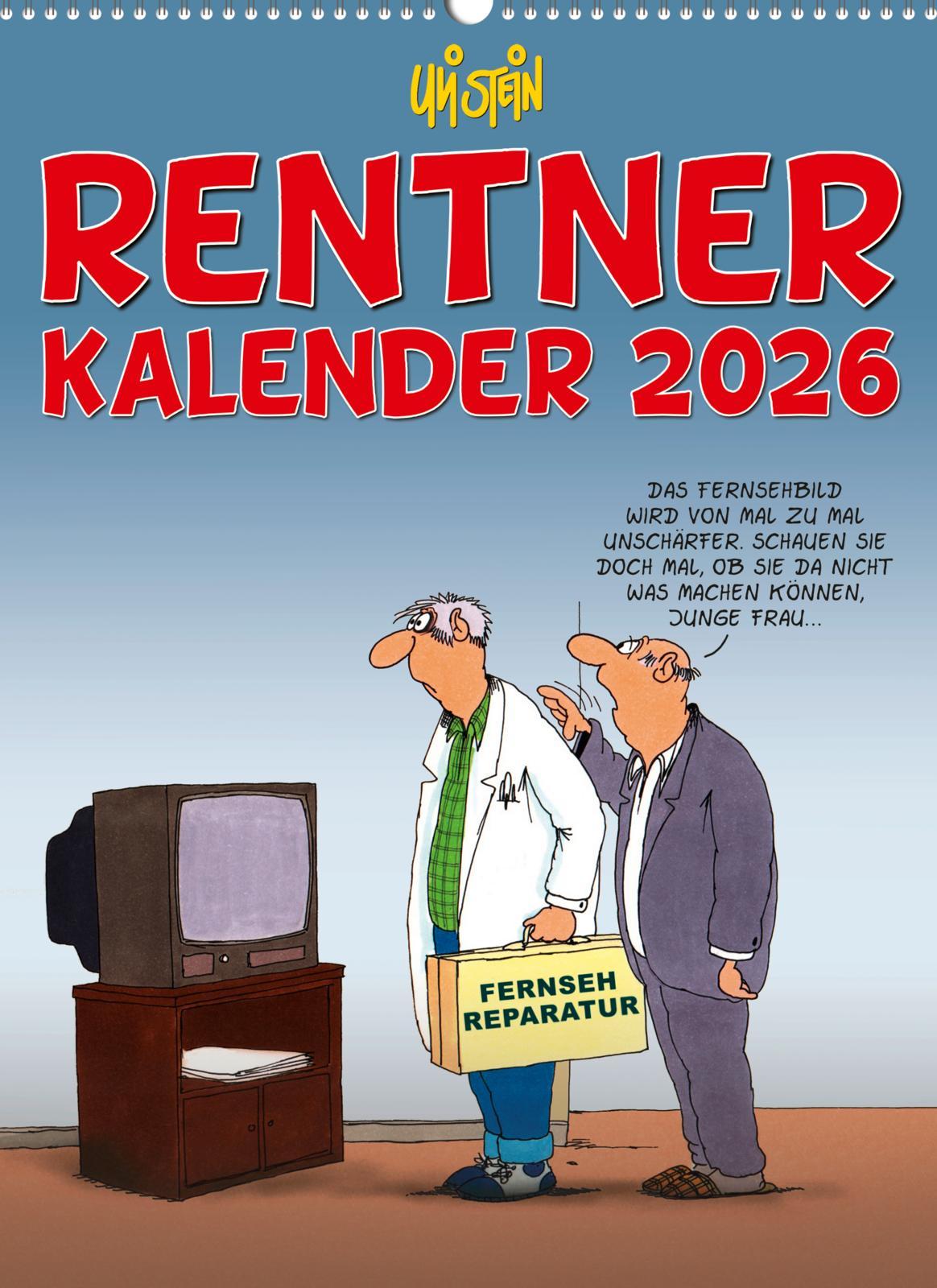 Vorderes Coverbild Uli Stein Rentnerkalender 2026: Monatskalender für die Wand