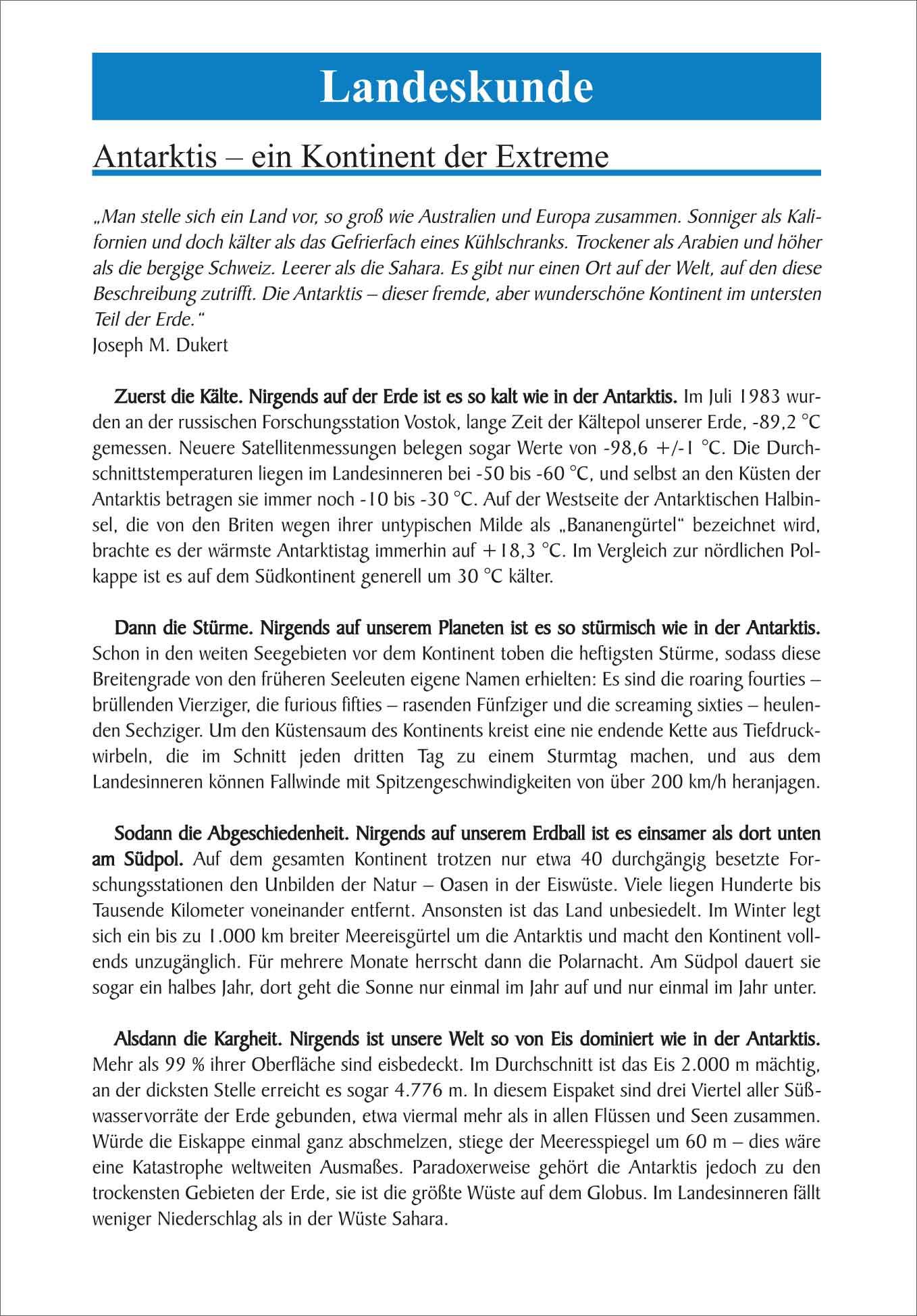 Beispielinhalt (Bild) Antarktis - Ein Reise-, Lese- und Informationsbuch über den Kontinent am Südpol