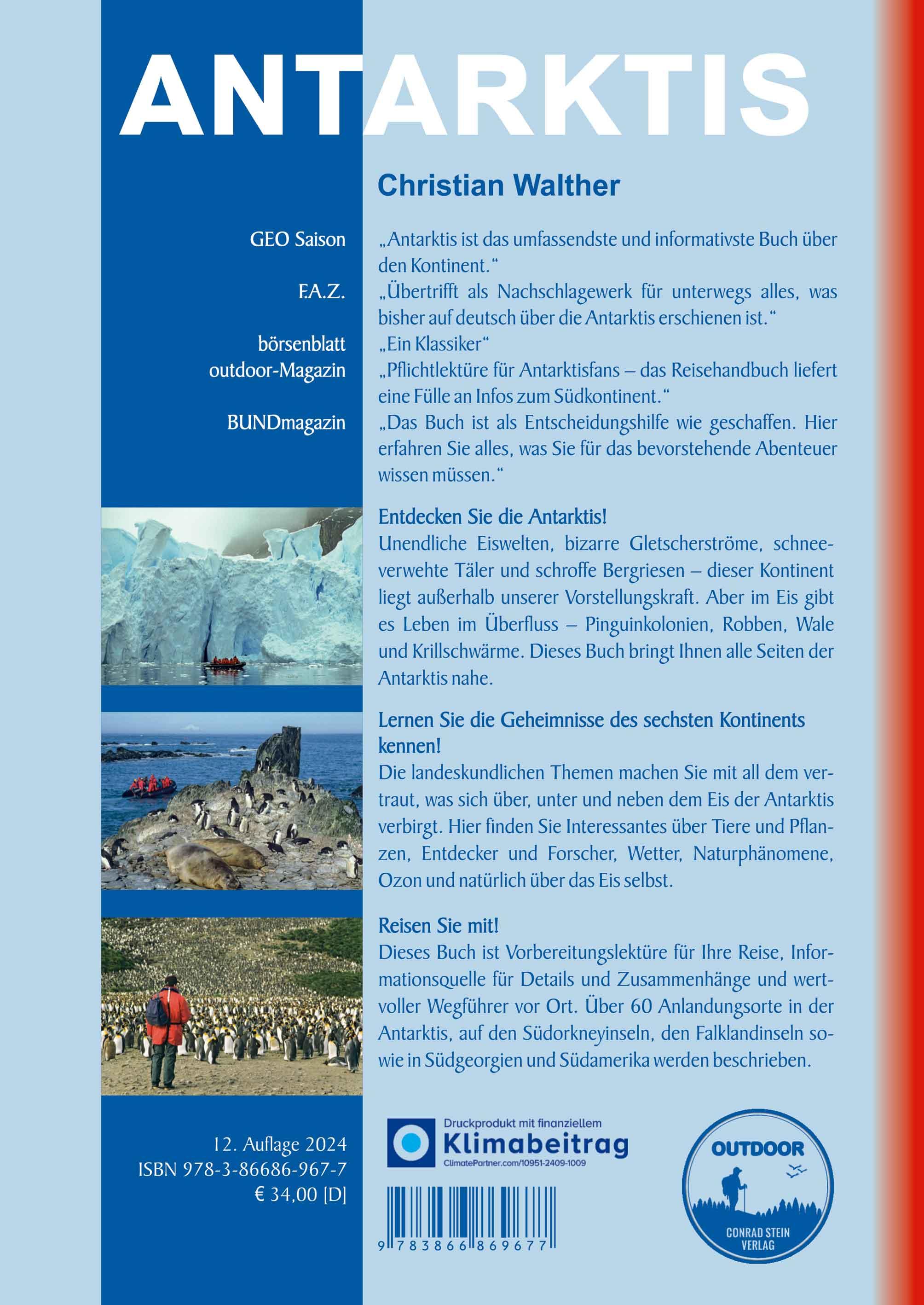 Rückseitencover Antarktis - Ein Reise-, Lese- und Informationsbuch über den Kontinent am Südpol