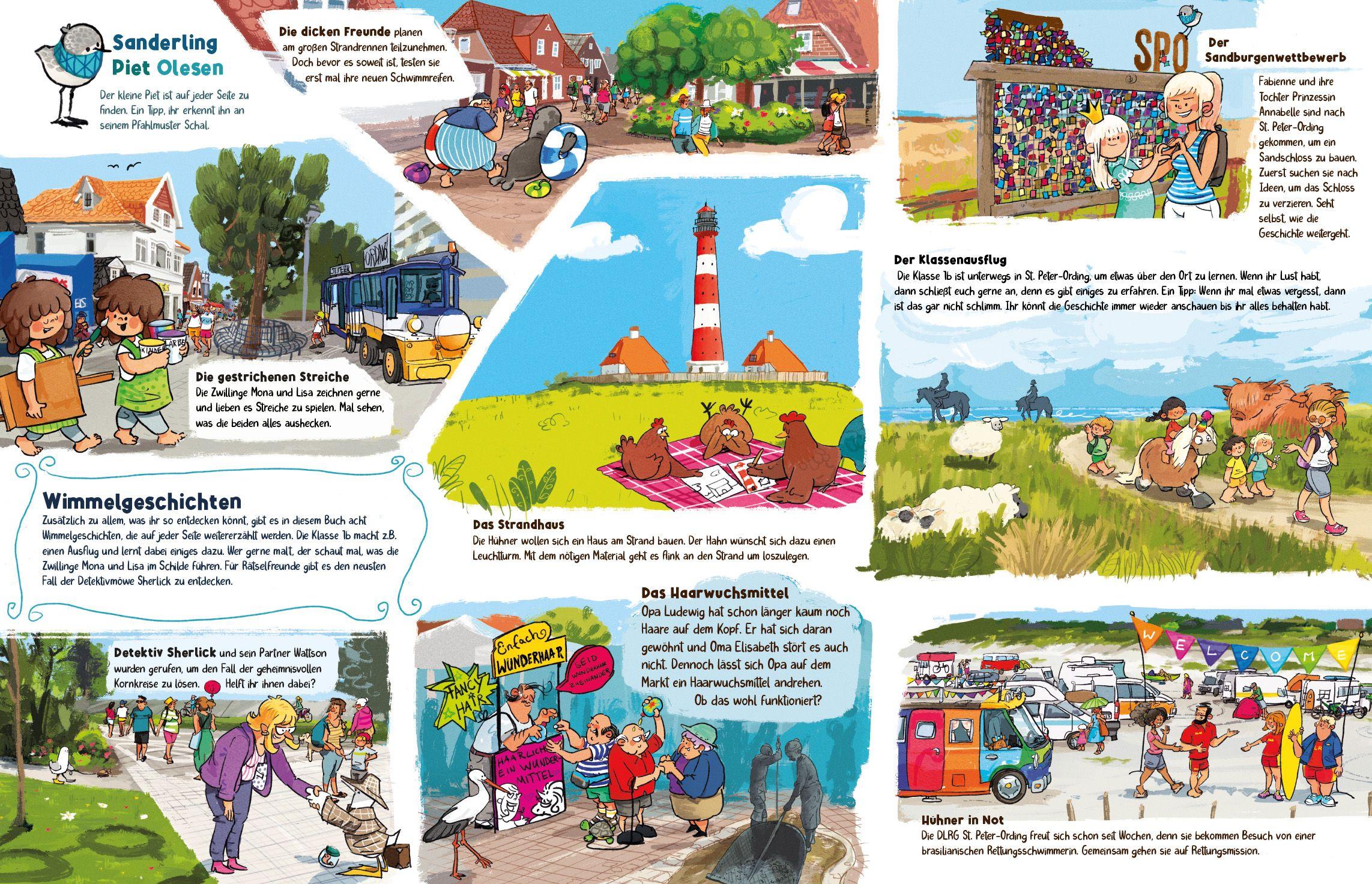 Beispielinhalt (Bild) Das St. Peter-Ording Wimmelbuch