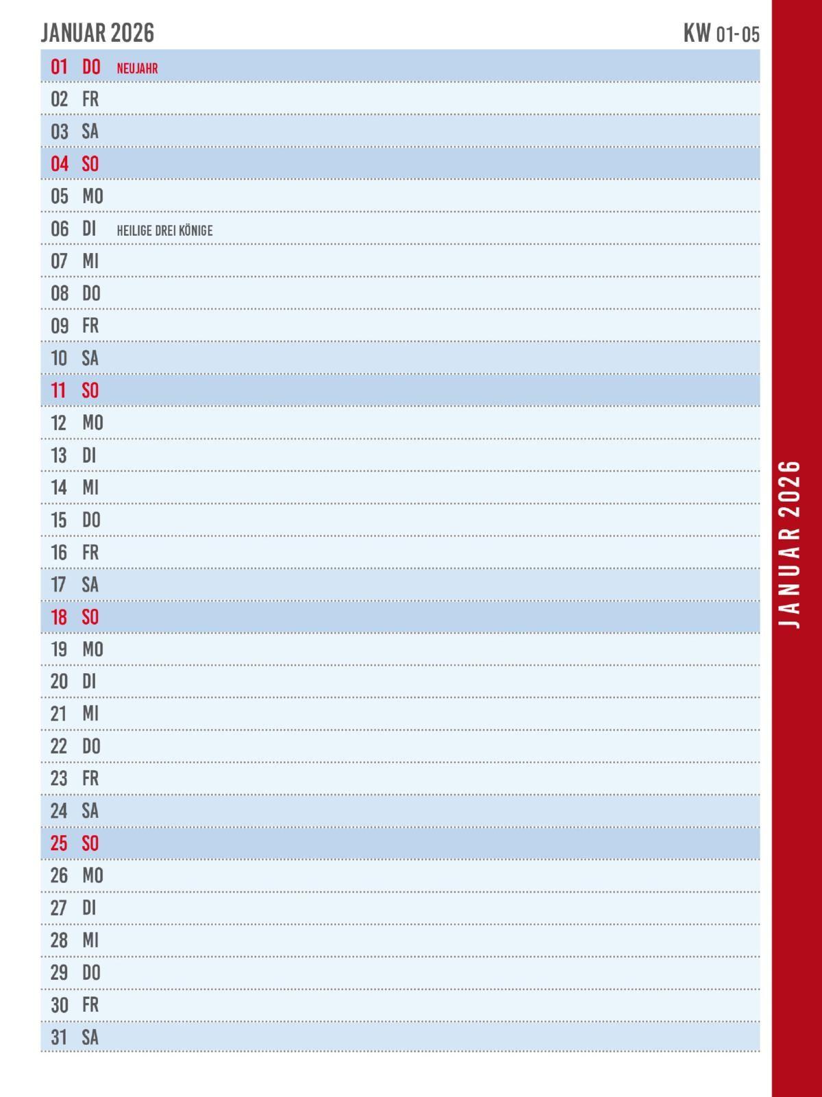 Beispielinhalt (Bild) Uli Stein Terminplaner 2026: Taschenkalender