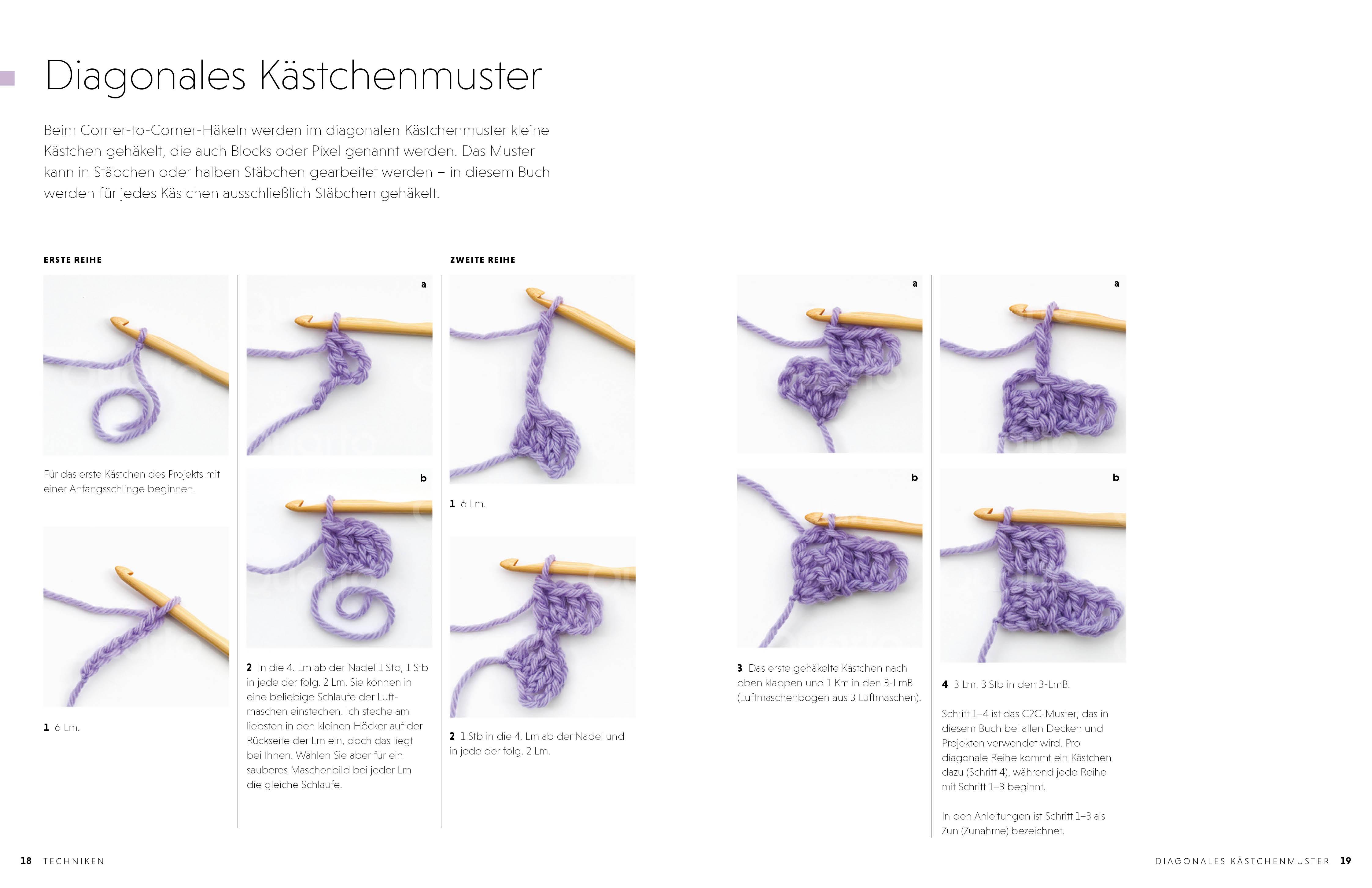 Beispielinhalt (Bild) Bunte Häkeldecken Corner-to-Corner