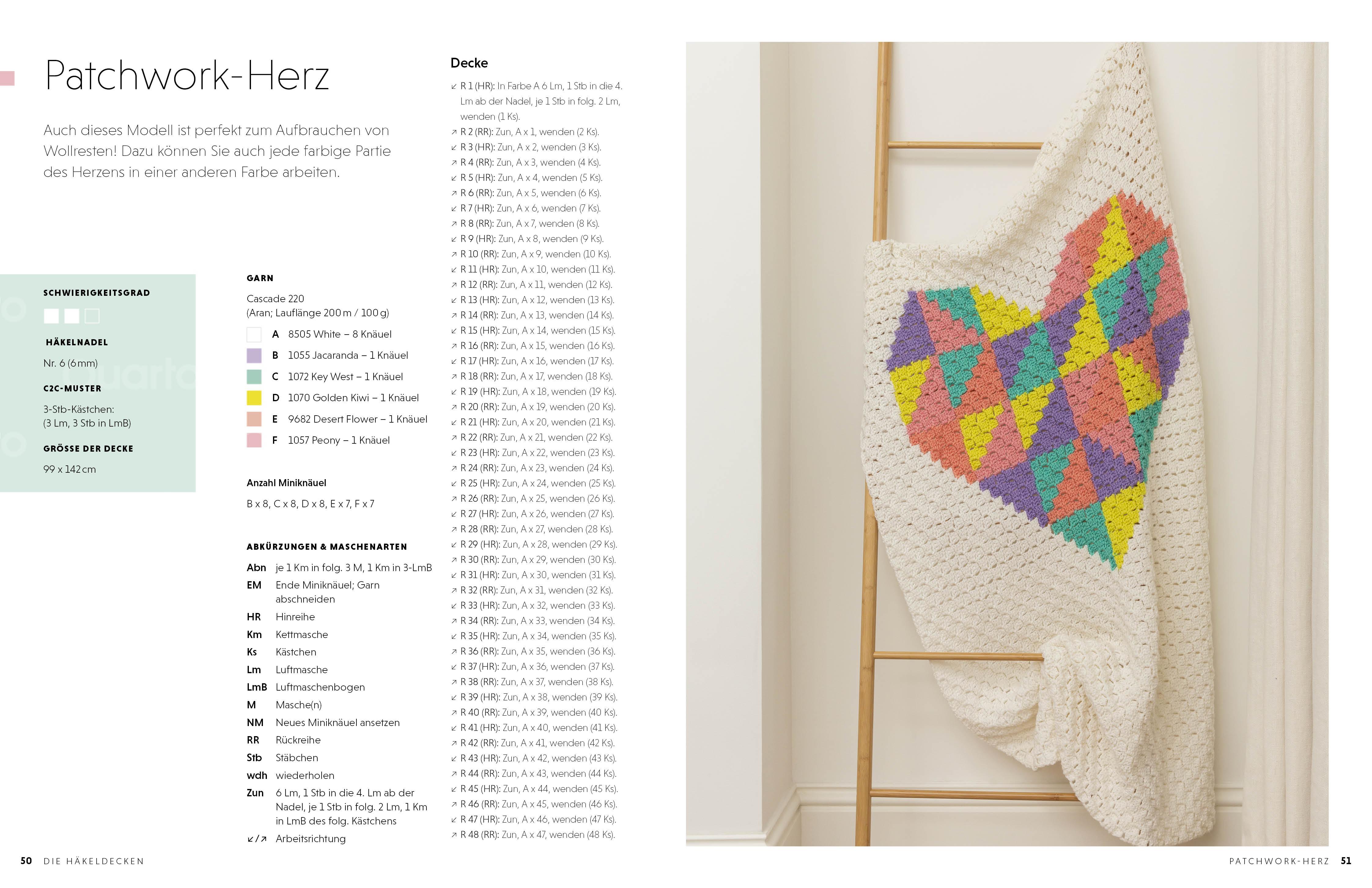 Beispielinhalt (Bild) Bunte Häkeldecken Corner-to-Corner