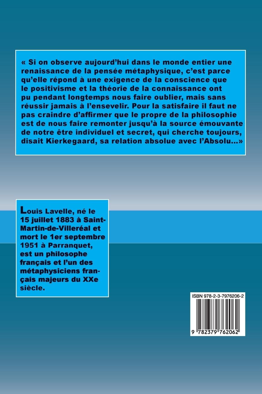 Rückseitencover De l'intimité spirituelle