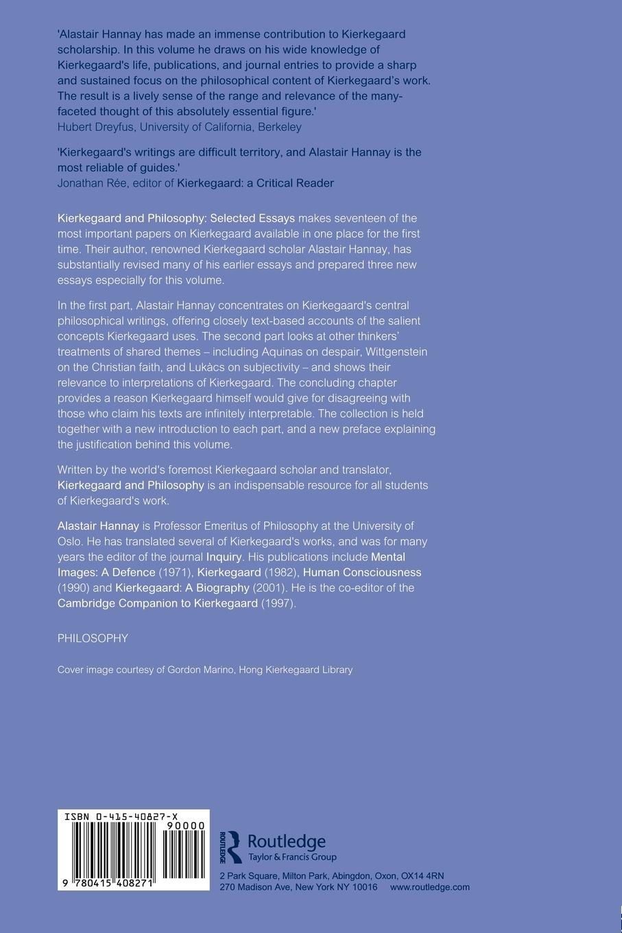 Rückseitencover Kierkegaard and Philosophy
