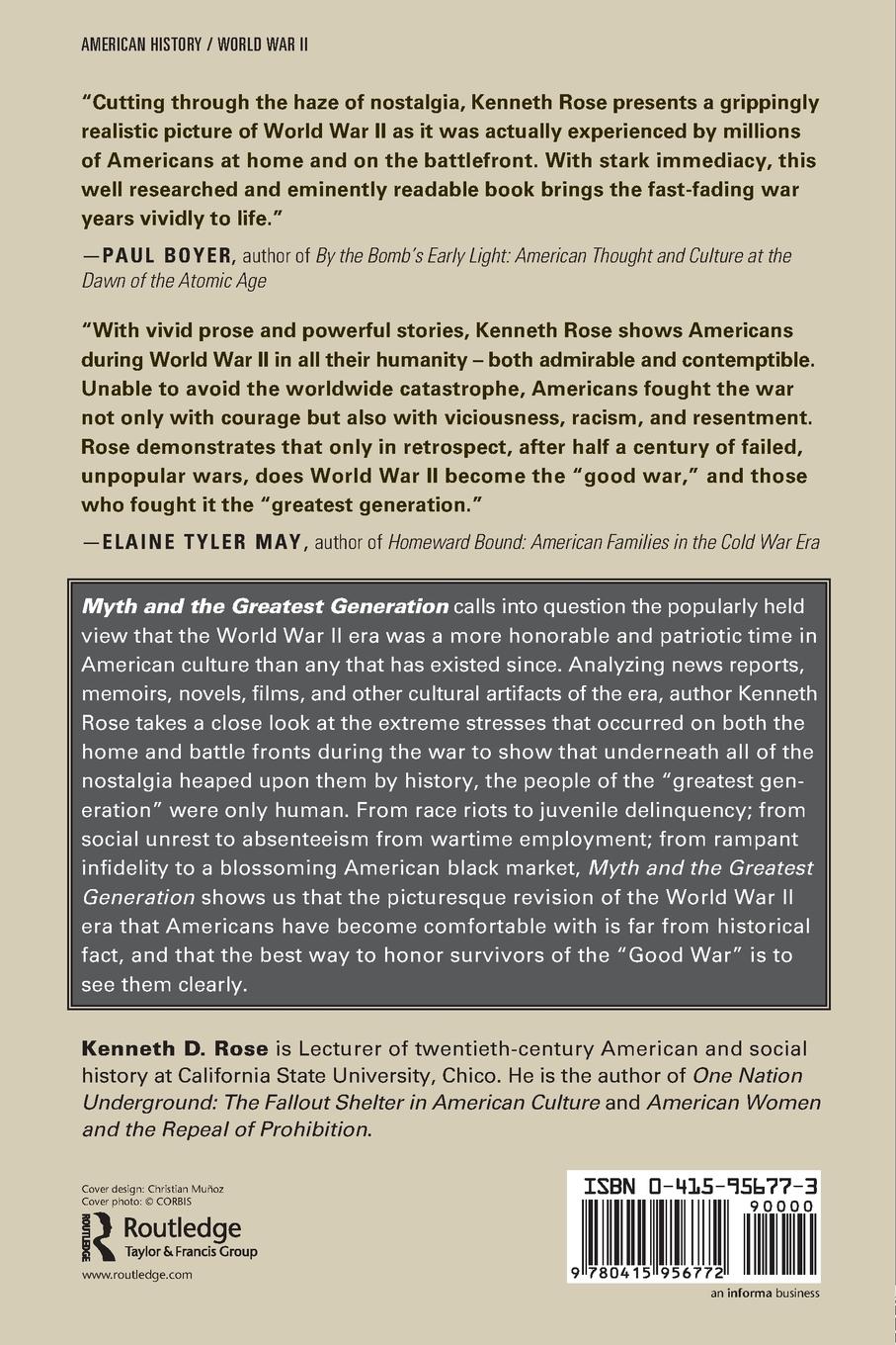 Rückseitencover Myth and the Greatest Generation