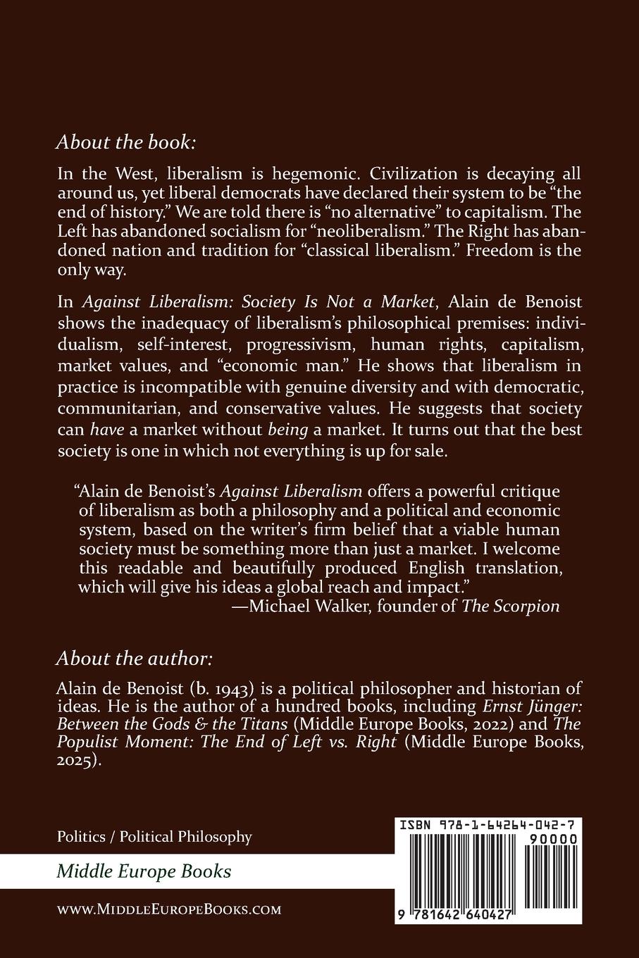 Rückseitencover Against Liberalism