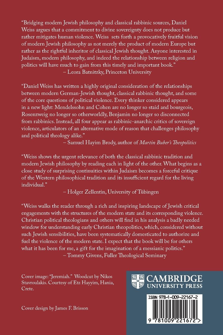 Rückseitencover Modern Jewish Philosophy and the Politics of Divine Violence