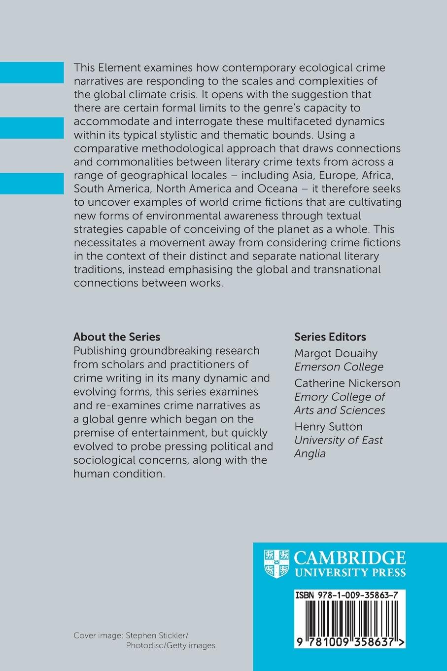 Rückseitencover Crime Fiction and Ecology