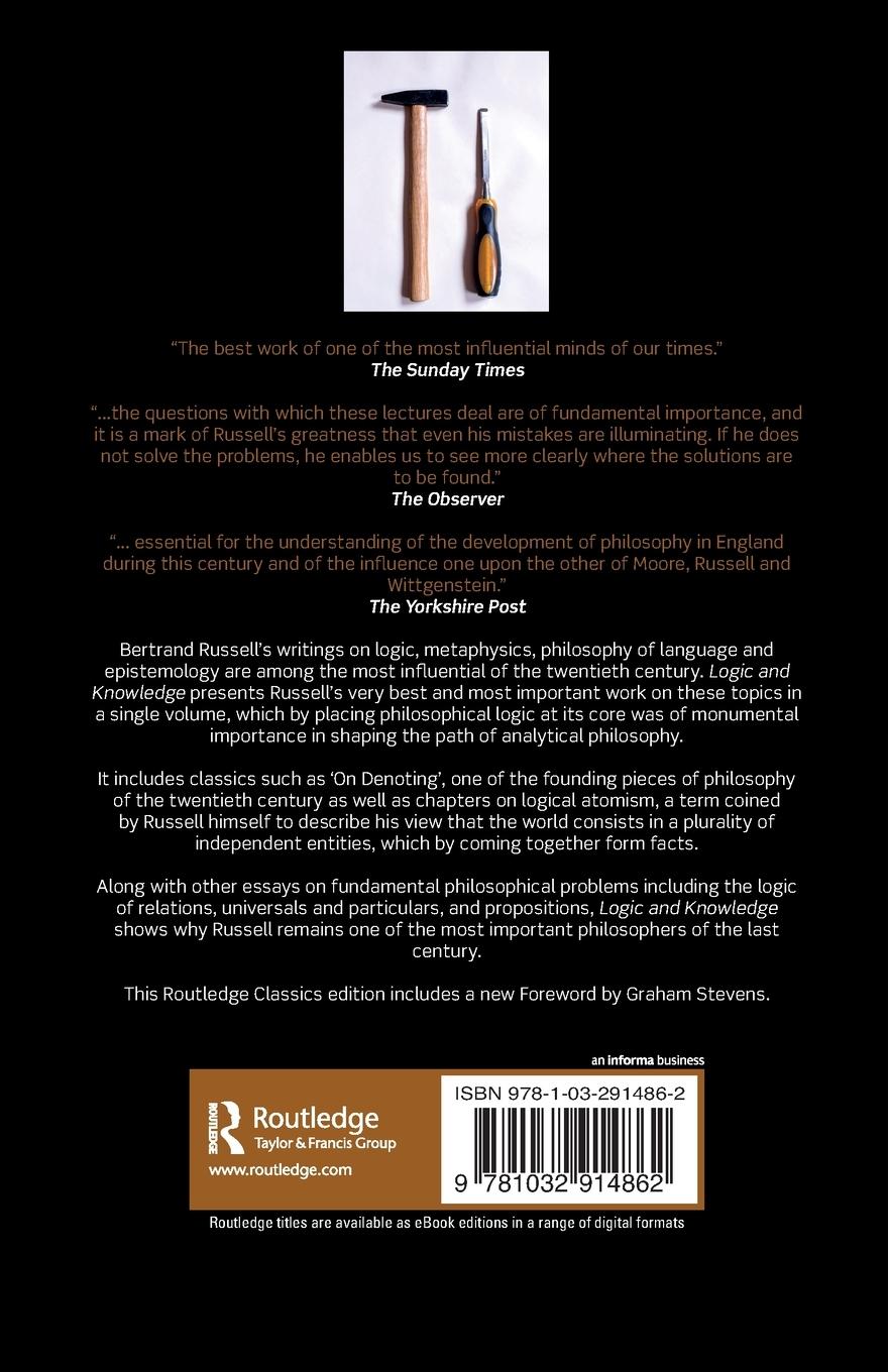 Rückseitencover Logic and Knowledge