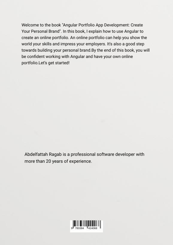 Rückseitencover Angular Portfolio App Development