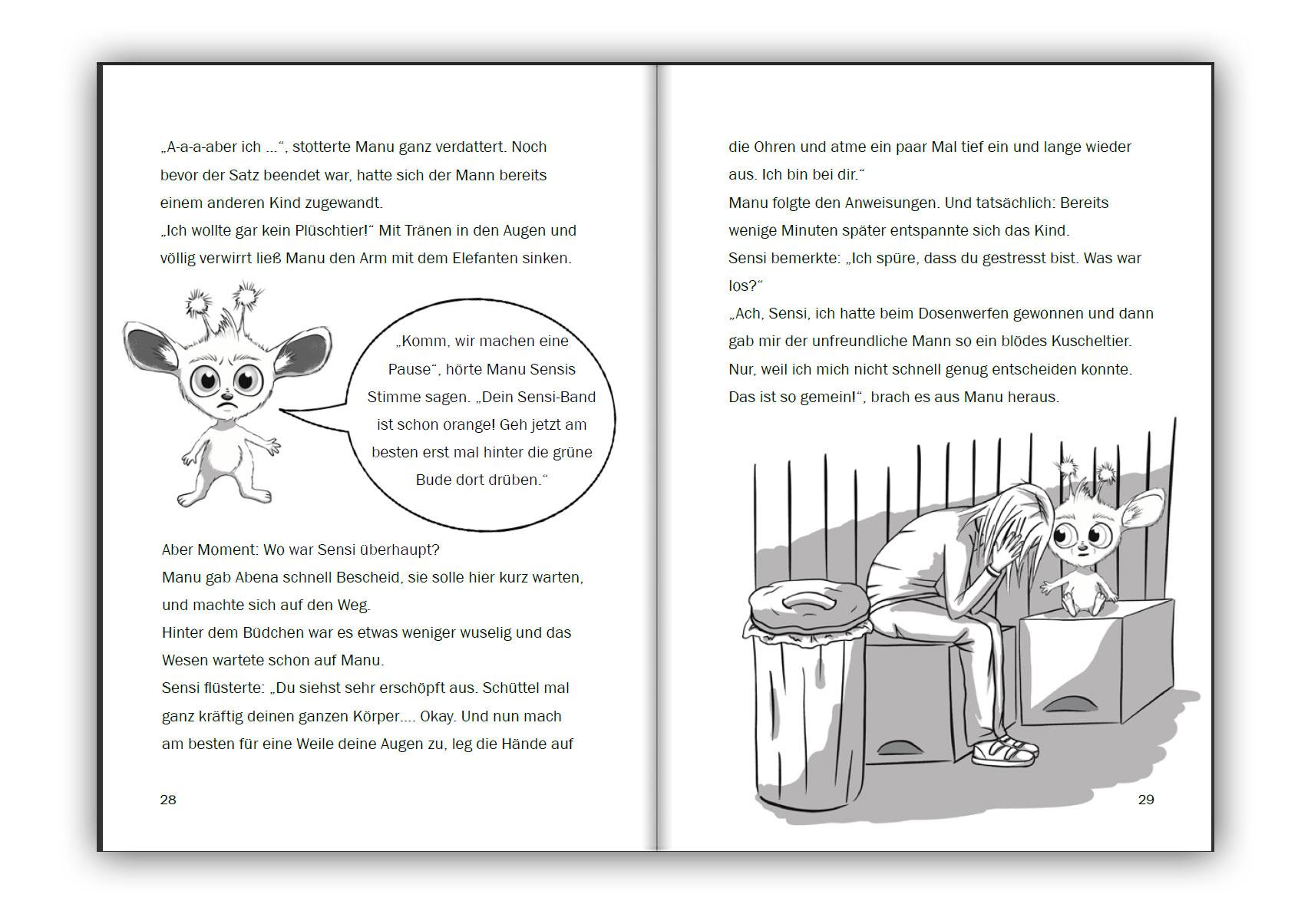 Beispielinhalt (Bild) Sensi kennt deine Superkräfte! Was hochsensible Kinder brauchen: Mutmach-Geschichten, Selbstregulation und entspannende Rituale