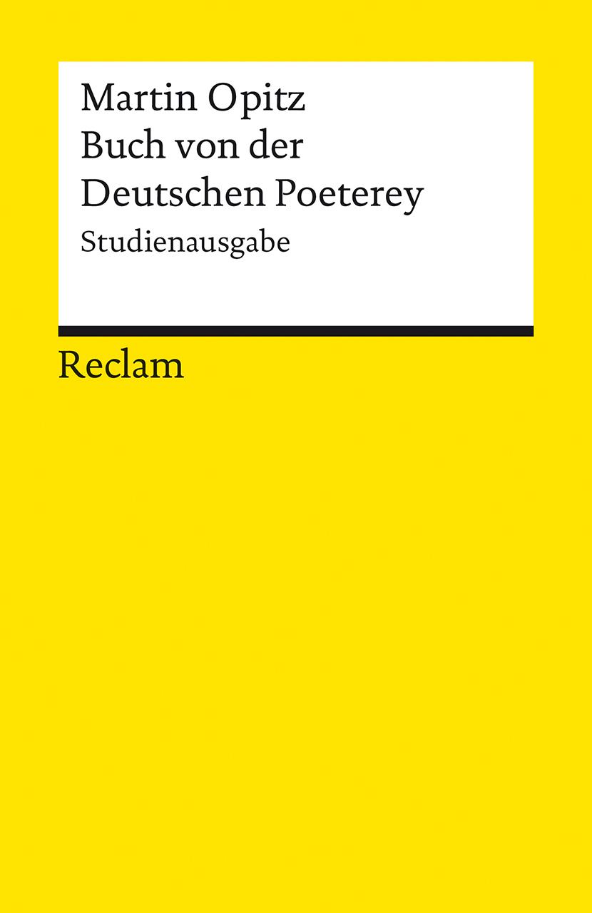 Vorderes Coverbild Buch von der Deutschen Poeterey (1624). Studienausgabe