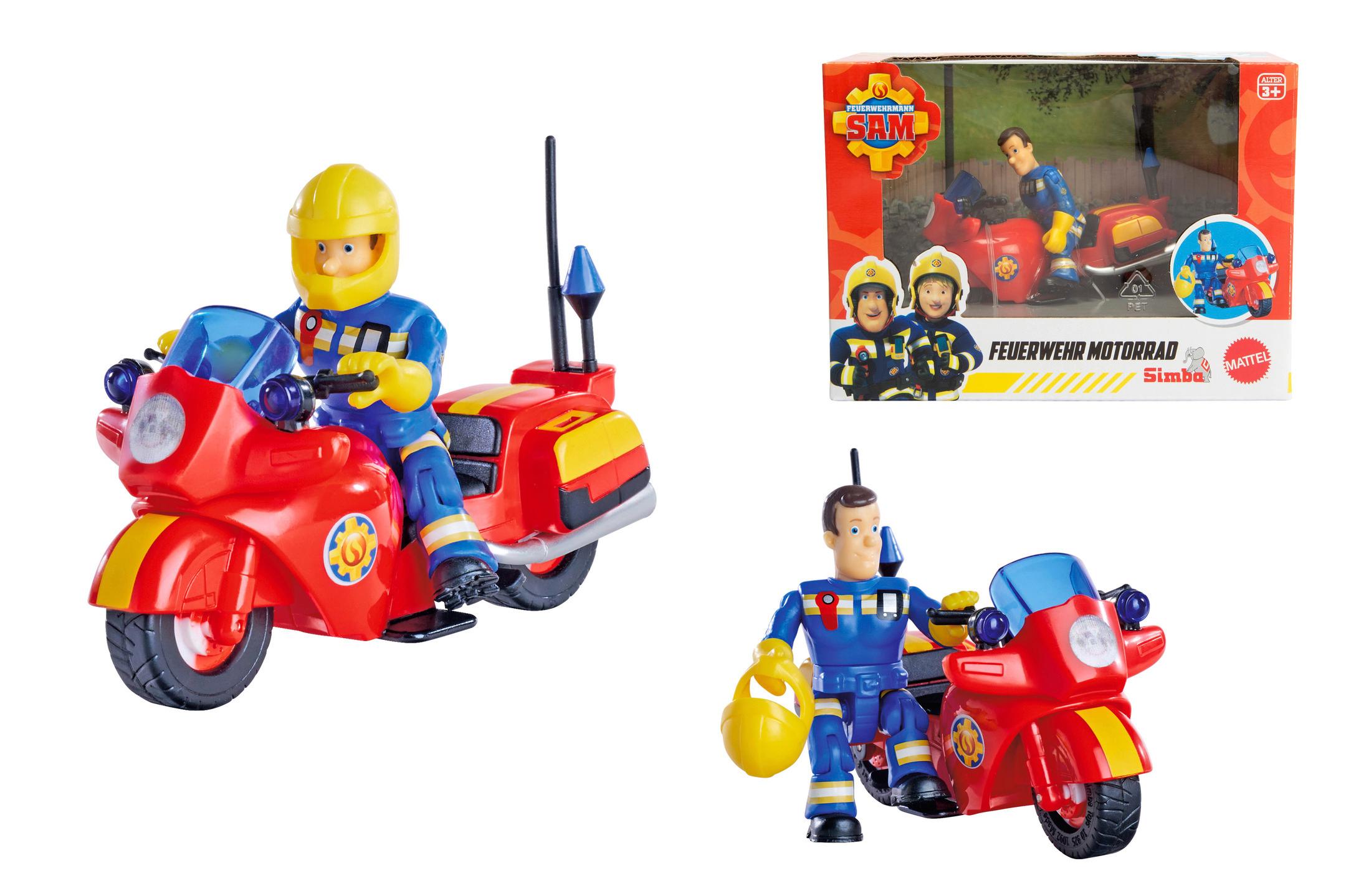Beispielinhalt (Bild) Sam Feuerwehr Motorrad mit Figur
