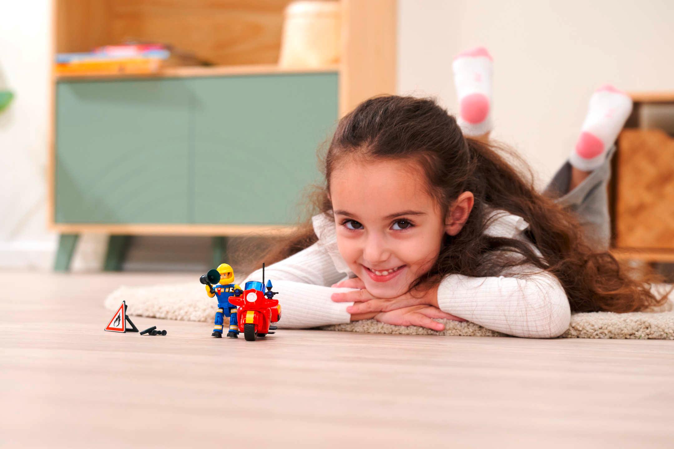 Beispielinhalt (Bild) Sam Feuerwehr Motorrad mit Figur