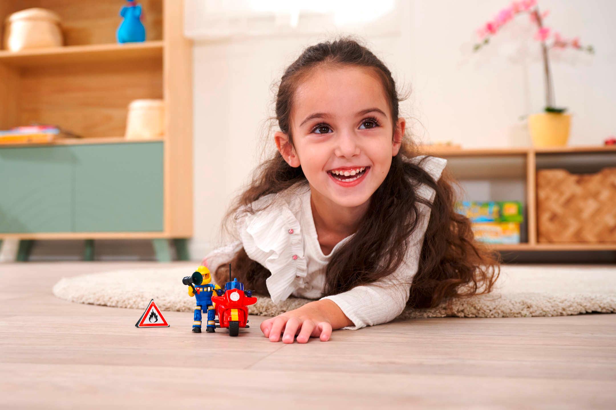 Beispielinhalt (Bild) Sam Feuerwehr Motorrad mit Figur