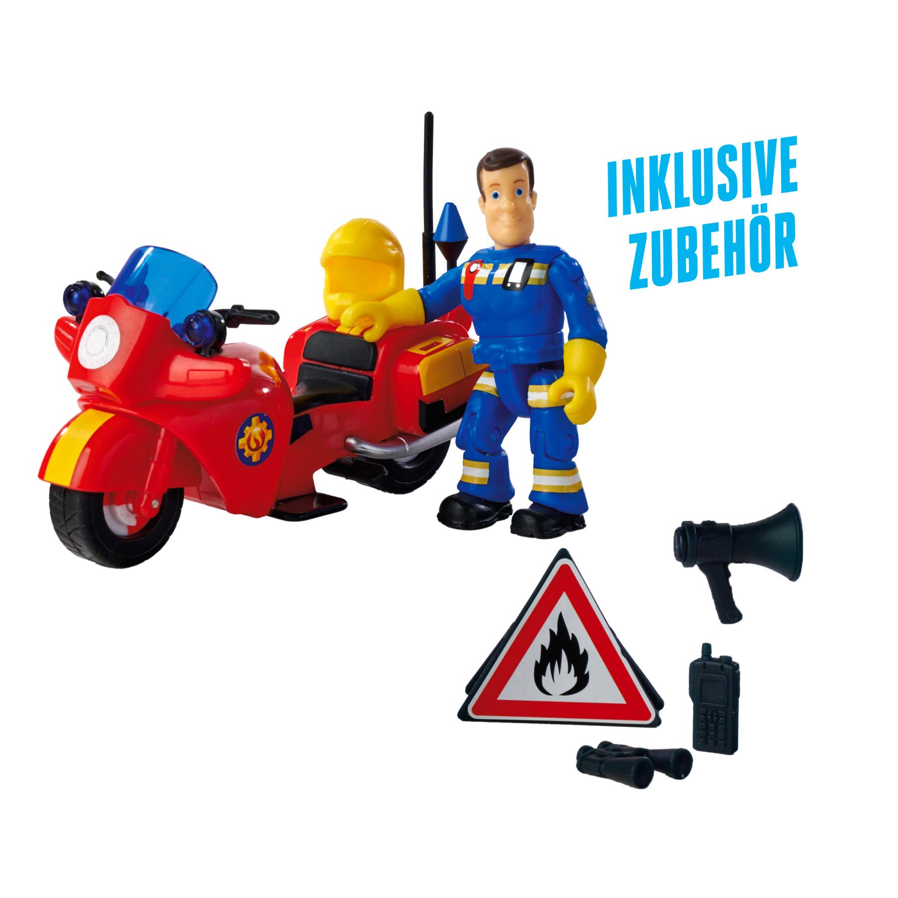 Beispielinhalt (Bild) Sam Feuerwehr Motorrad mit Figur
