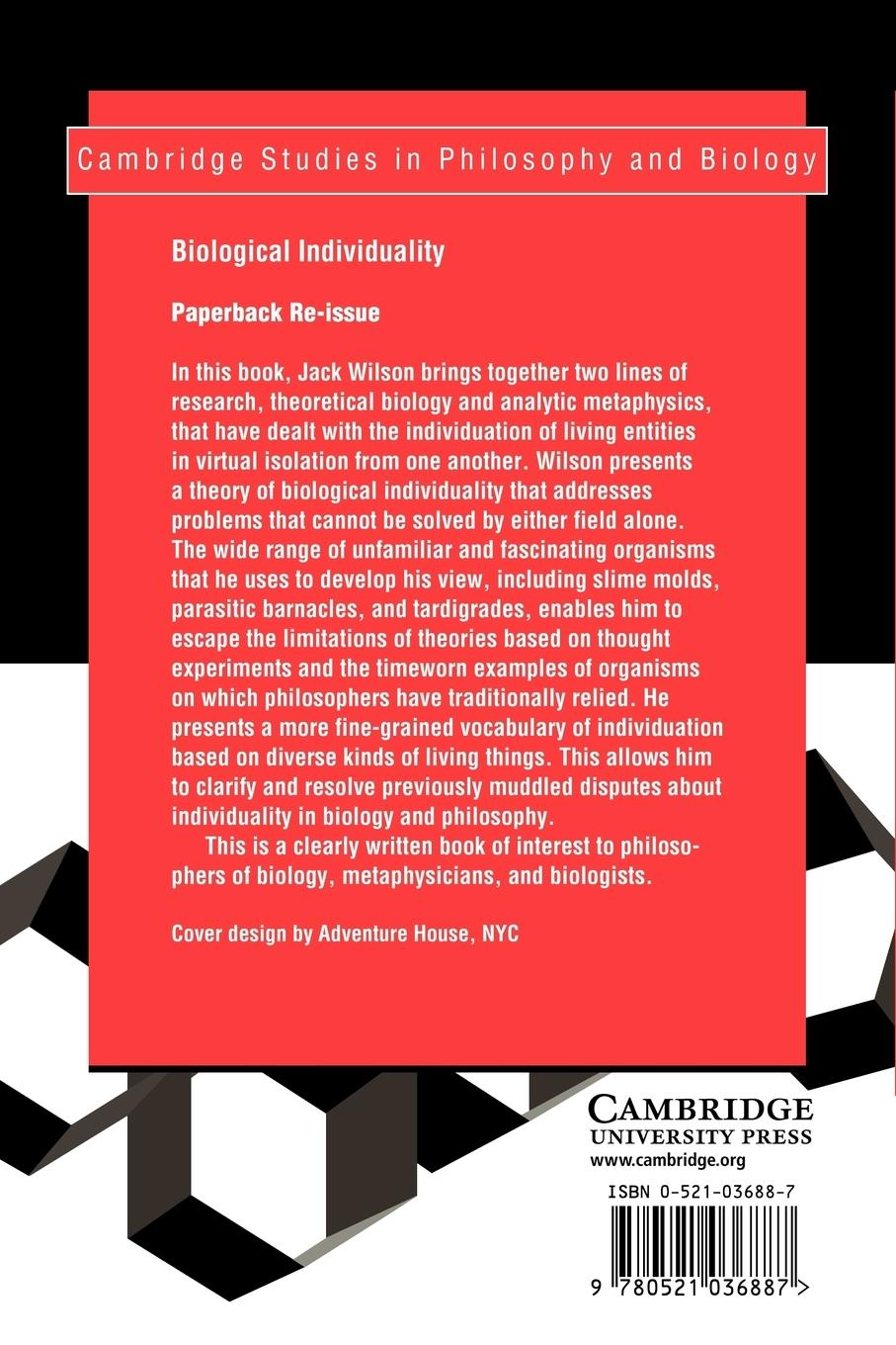 Rückseitencover Biological Individuality