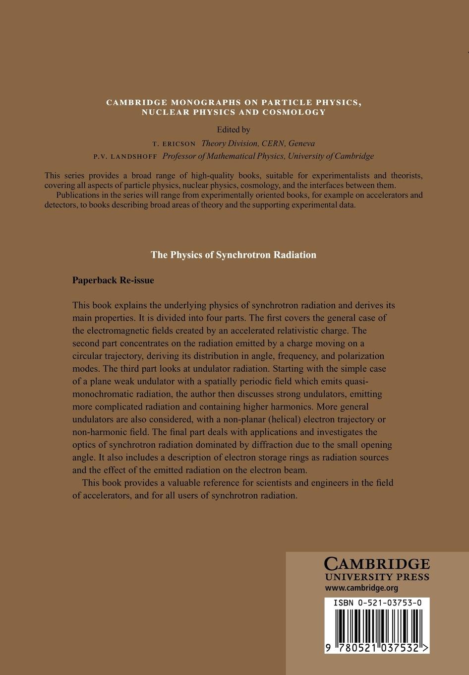 Rückseitencover The Physics of Synchrotron Radiation