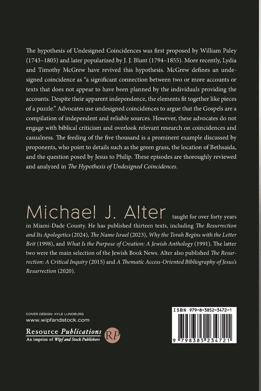 Rückseitencover The Hypothesis of Undesigned Coincidences