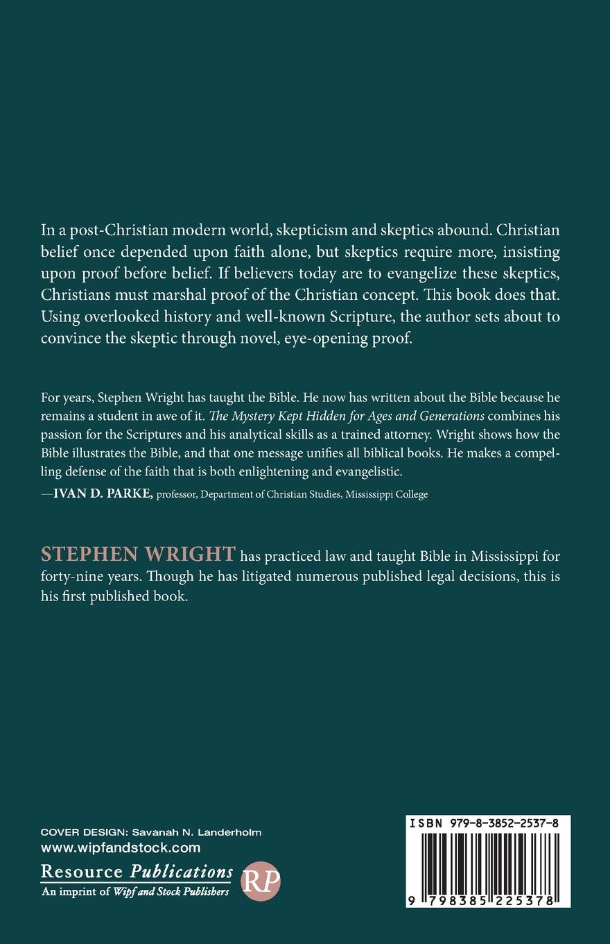 Rückseitencover The Mystery Kept Hidden for Ages and Generations