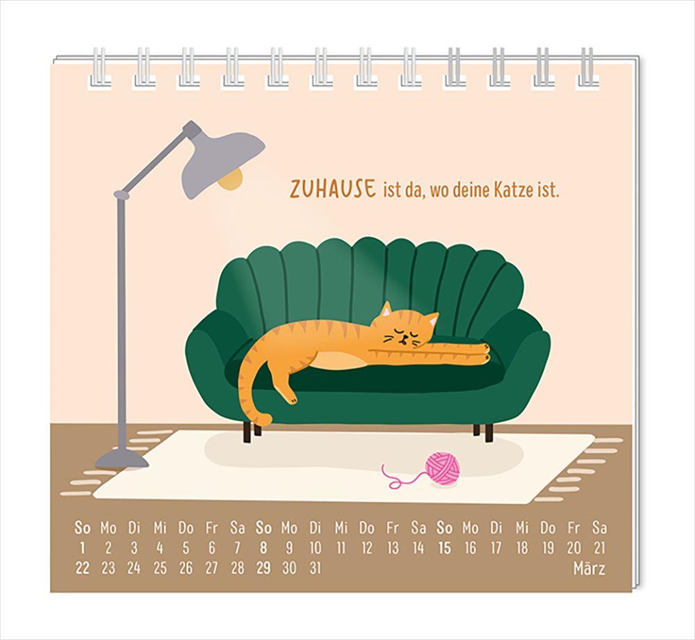 Beispielinhalt (Bild) Mini-Kalender 2026 Have a purrrfect time!