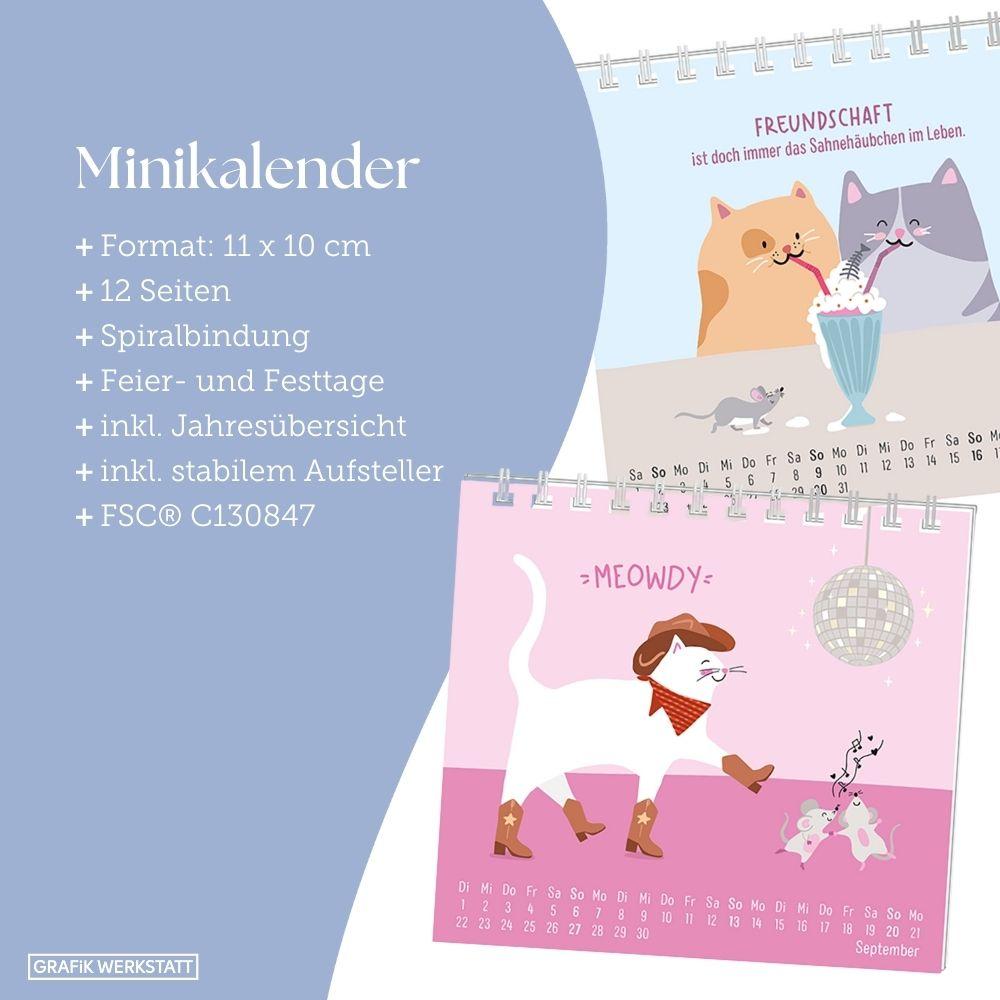 Beispielinhalt (Bild) Mini-Kalender 2026 Have a purrrfect time!
