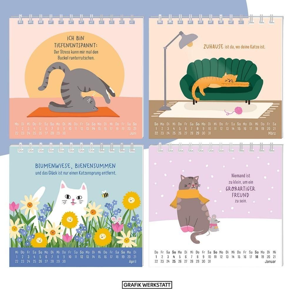 Beispielinhalt (Bild) Mini-Kalender 2026 Have a purrrfect time!