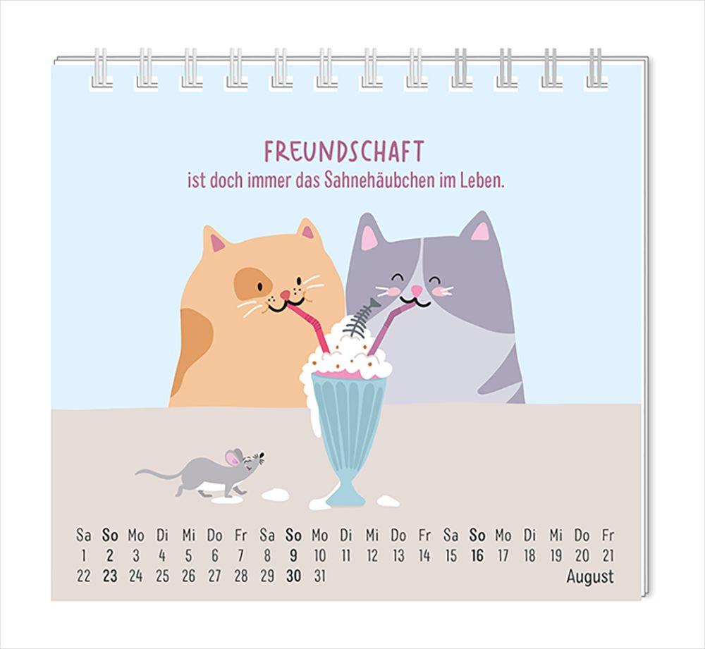 Beispielinhalt (Bild) Mini-Kalender 2026 Have a purrrfect time!