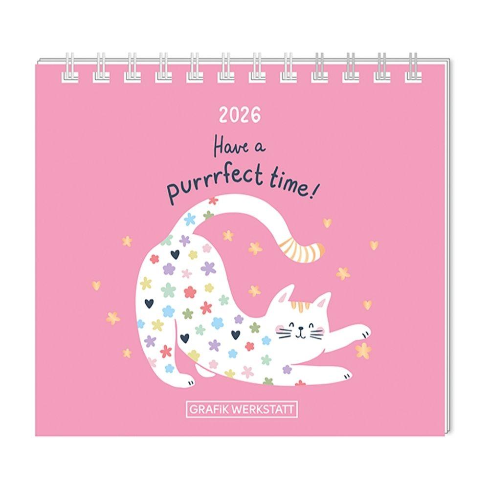 Vorderes Coverbild Mini-Kalender 2026 Have a purrrfect time!