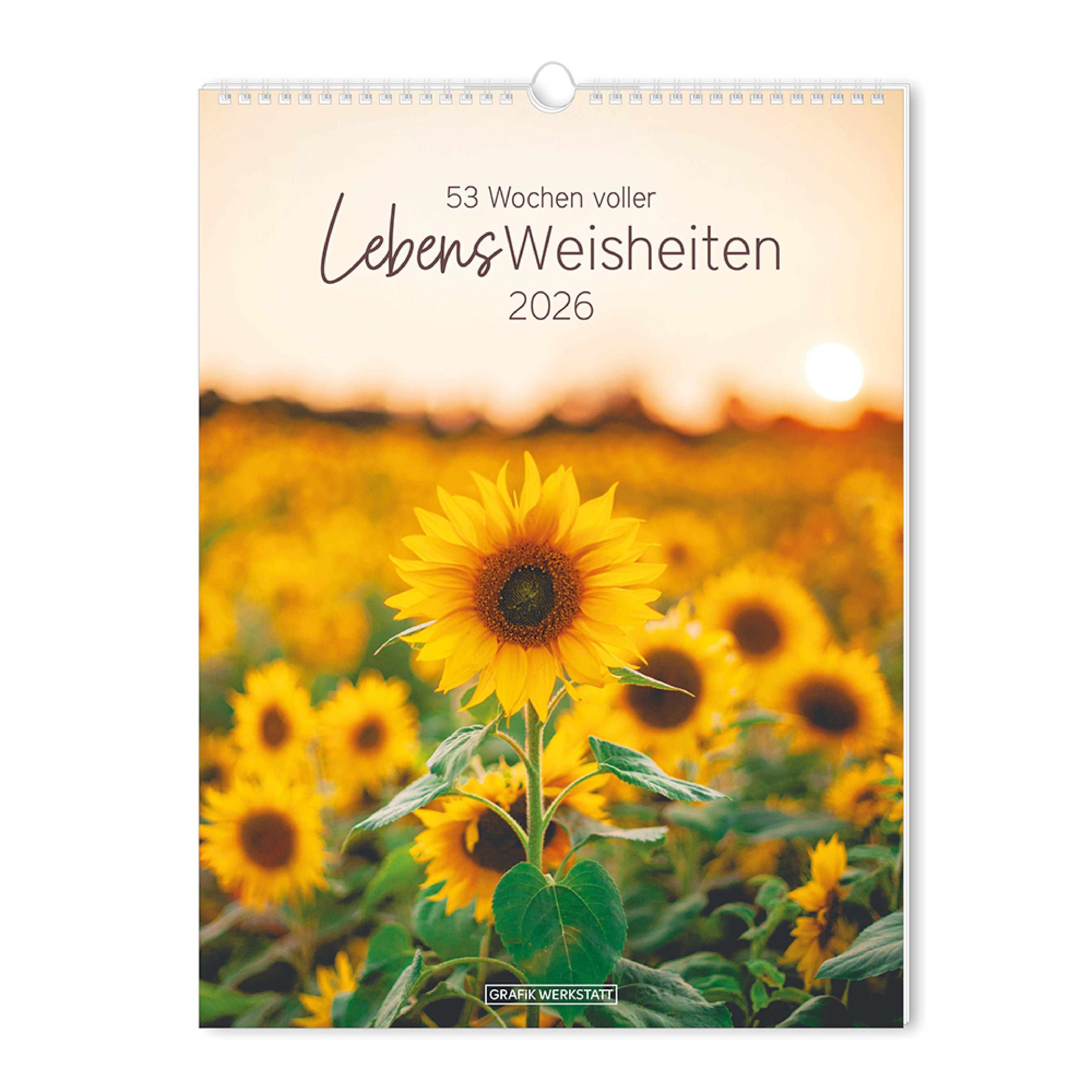 Vorderes Coverbild Wochenkalender 2026 LebensWeisheiten