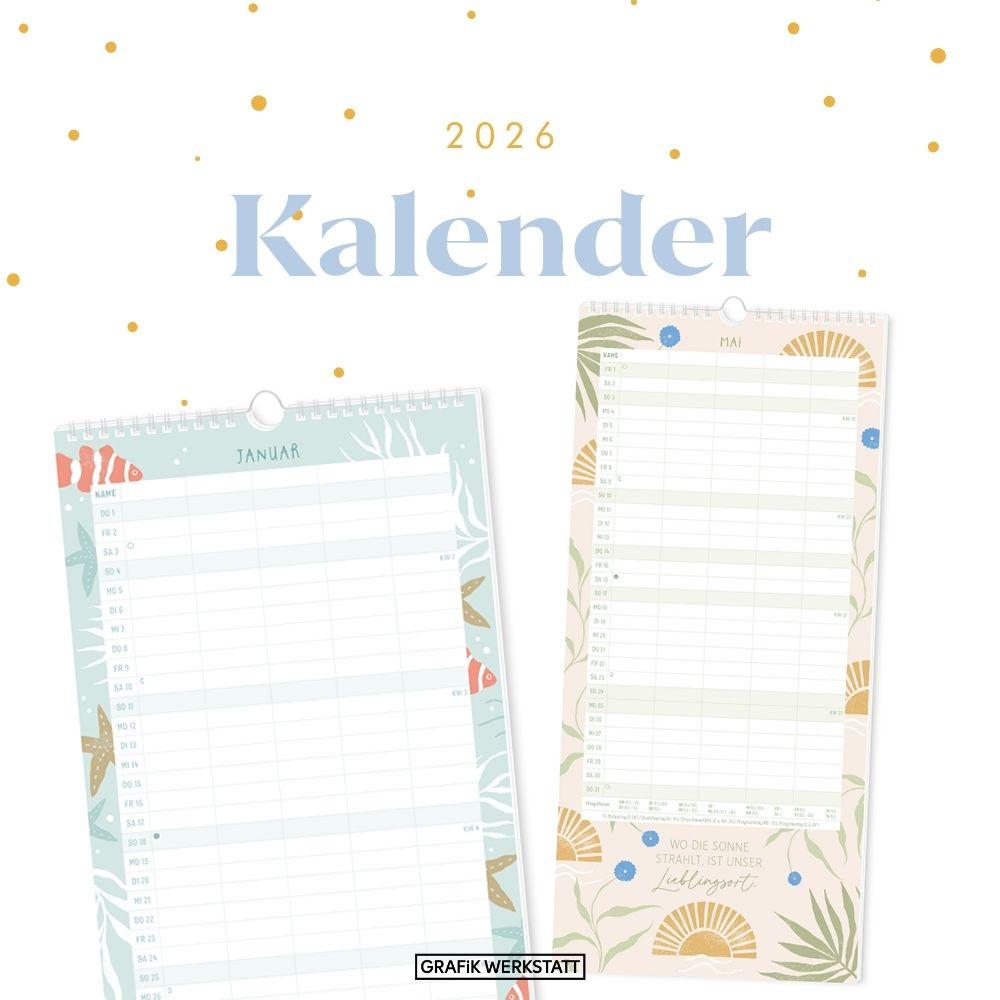 Beispielinhalt (Bild) Familienplaner 2026 Meer Zeit für uns