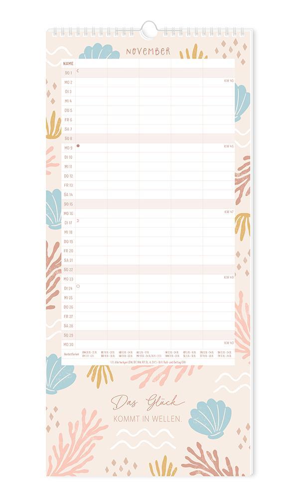 Beispielinhalt (Bild) Familienplaner 2026 Meer Zeit für uns