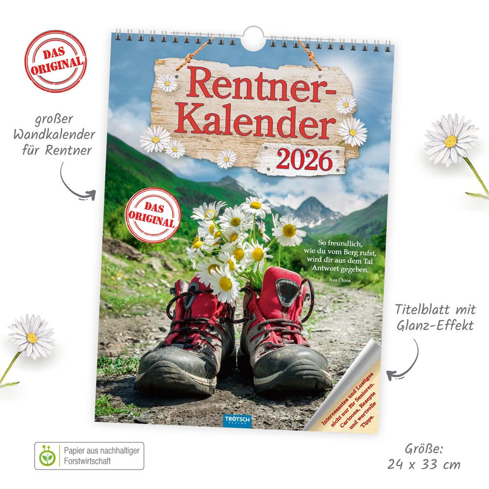 Beispielinhalt (Bild) Trötsch Classickalender Rentnerkalender 2026