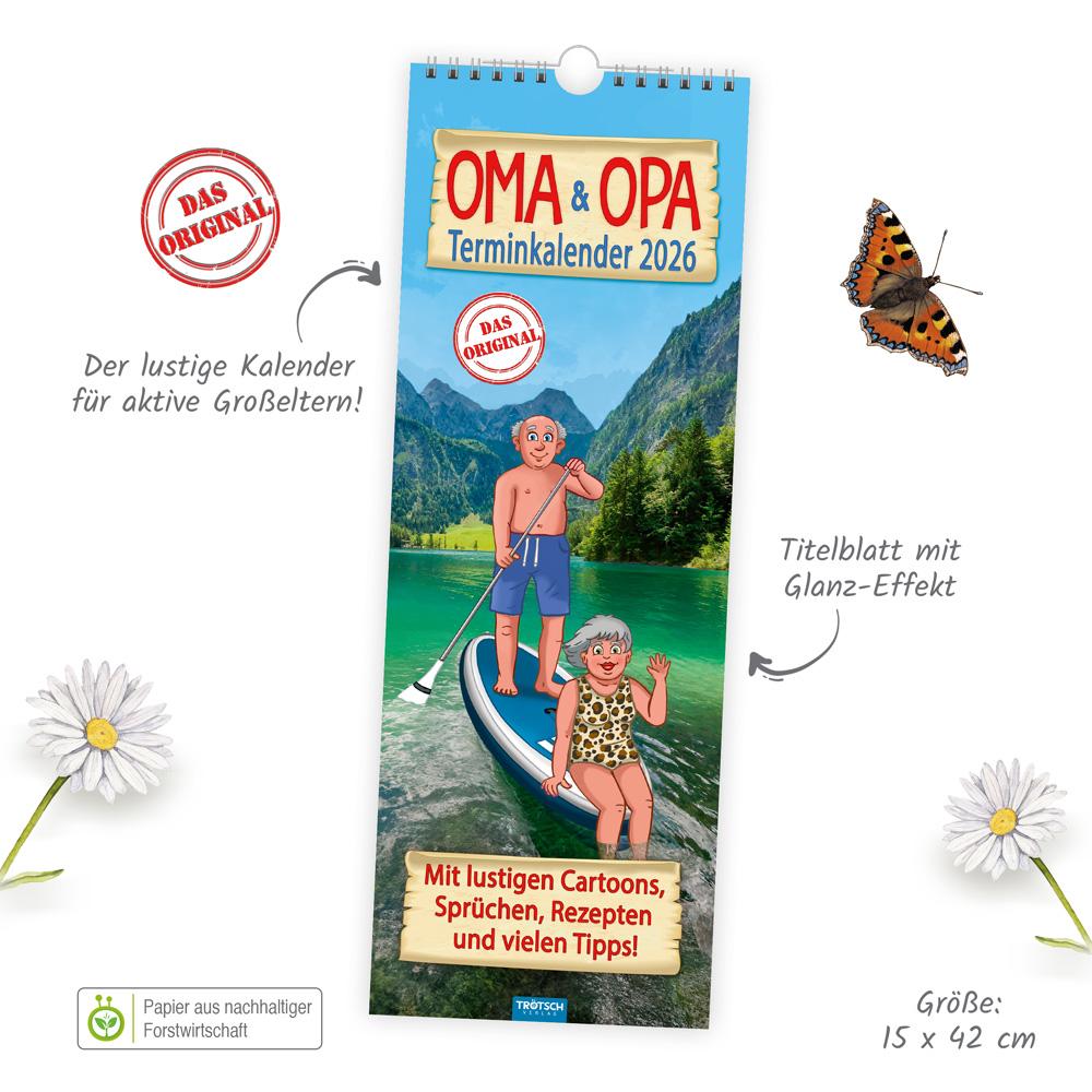 Beispielinhalt (Bild) Trötsch Maxi-Streifenkalender Oma und Opa Terminkalender 2026