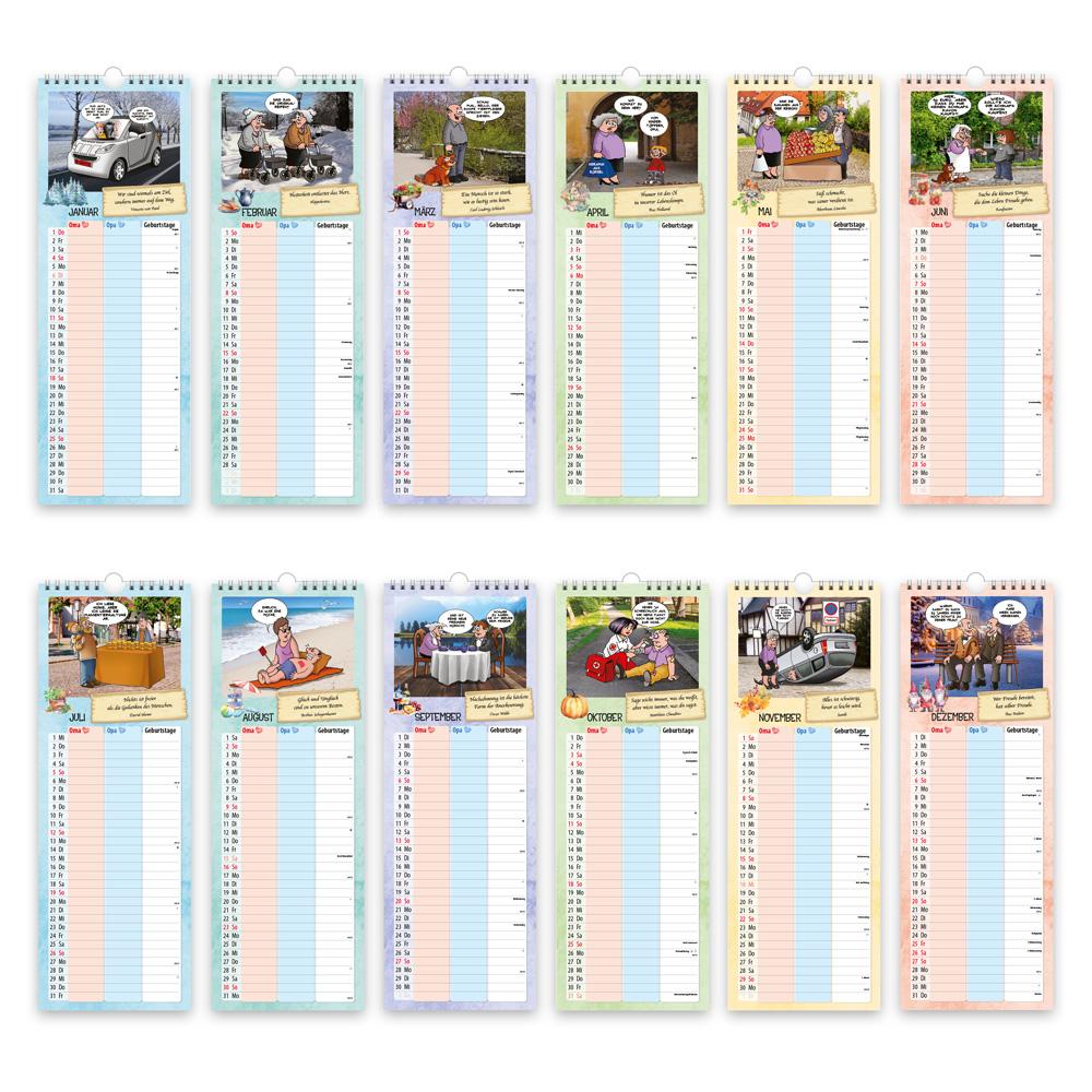 Beispielinhalt (Bild) Trötsch Maxi-Streifenkalender Oma und Opa Terminkalender 2026