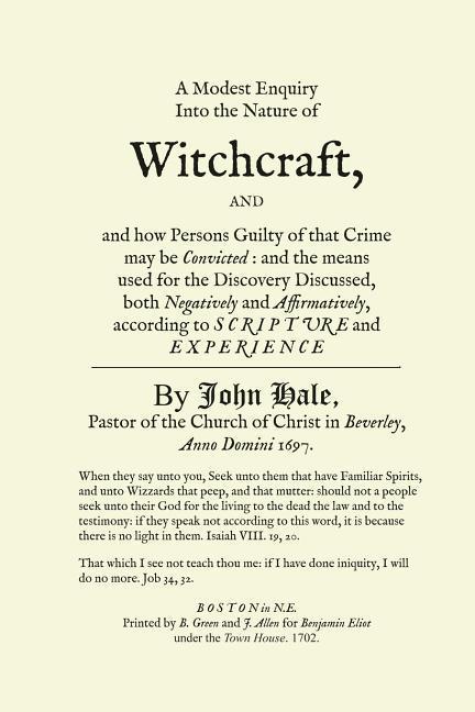 Vorderes Coverbild A Modest Enquiry Into the Nature of Witchcraft