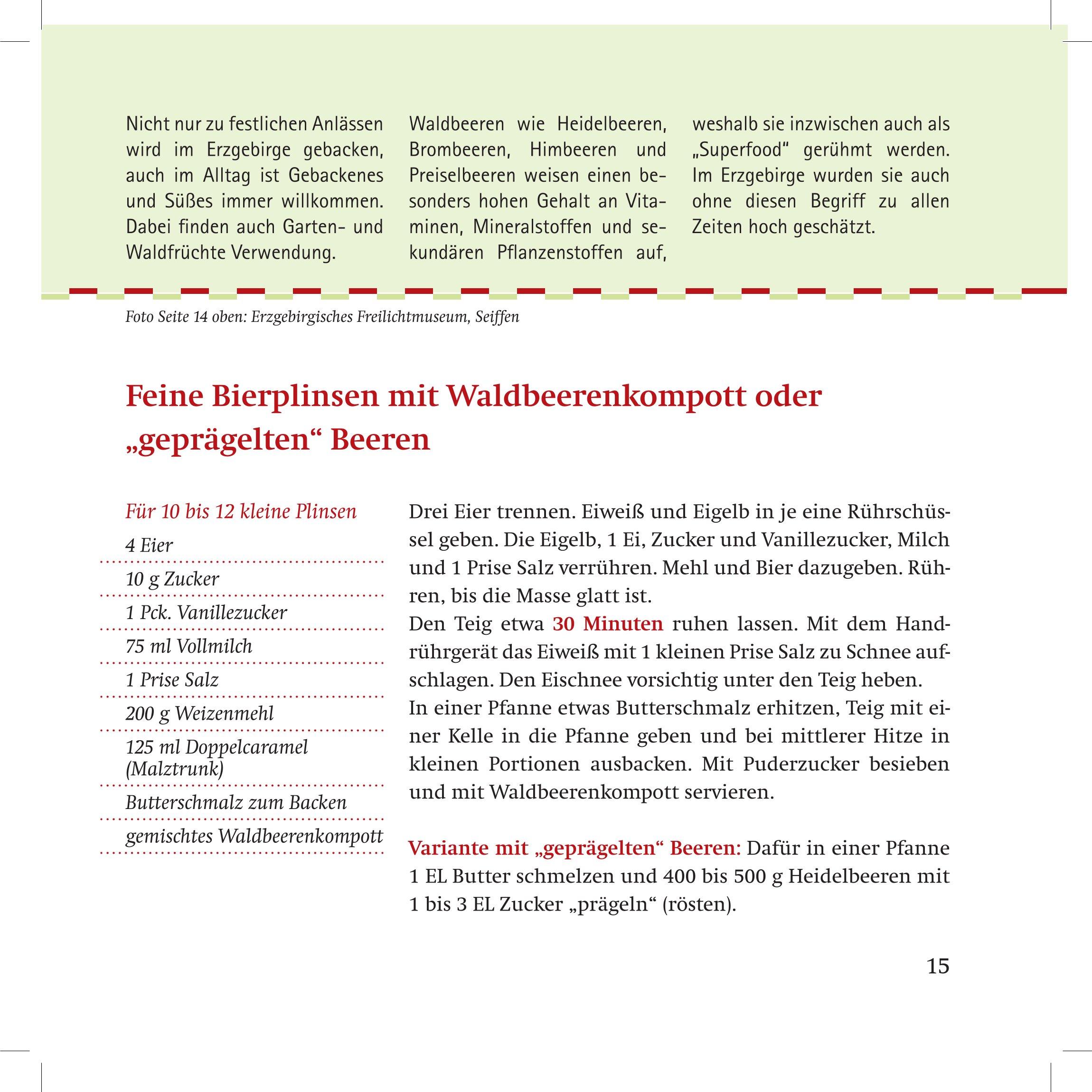 Beispielinhalt (Bild) Die besten süßen Rezepte aus dem Erzgebirge