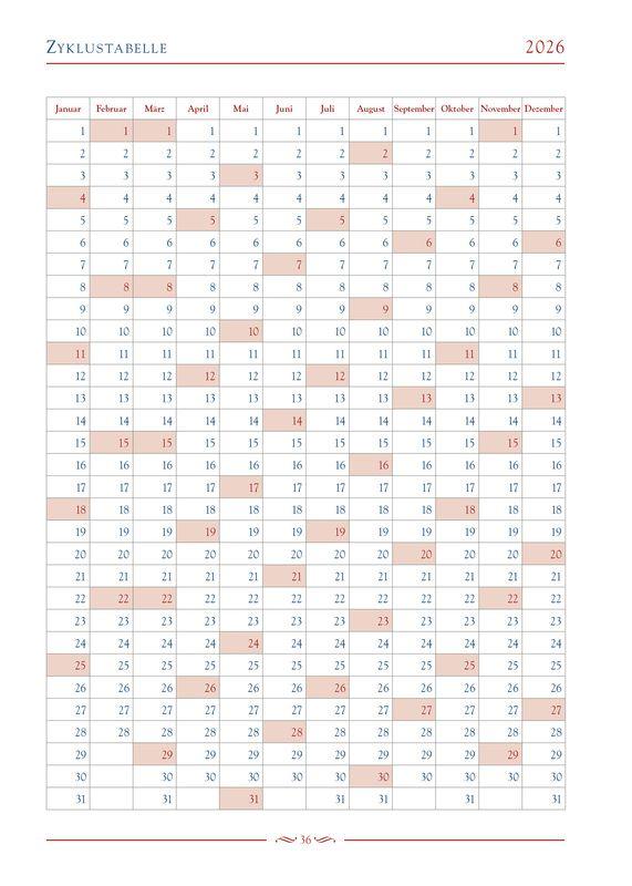 Beispielinhalt (Bild) Mein Jahr 2026